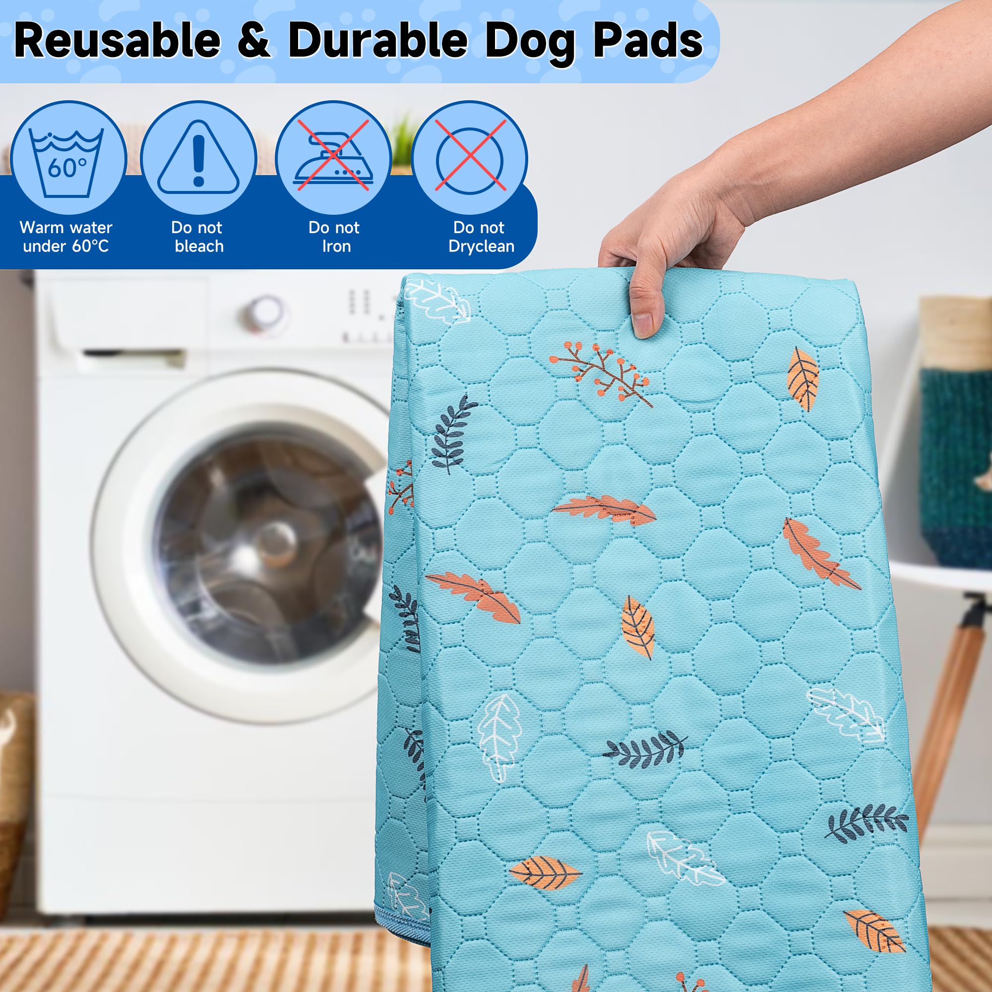 Sunheir Washable Pee Pads For Dogs 72'X72', Extra Large Reusable Puppy Pads Pet Training Pads For Dog Playpen, Waterproof Pee