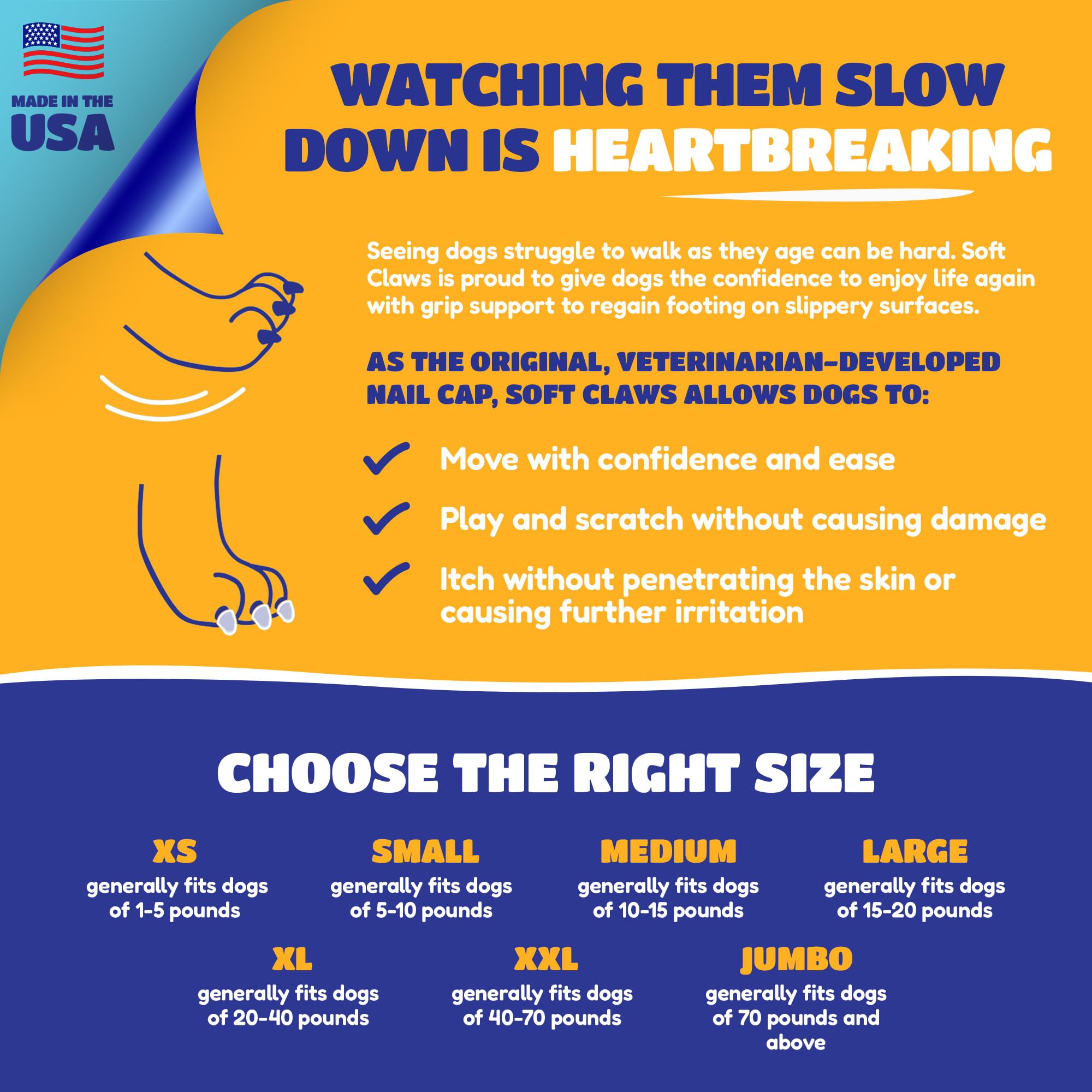 Soft Claws Canine Dog And Cat Nail Caps Take Home Kit, Medium, Sparkle Gold