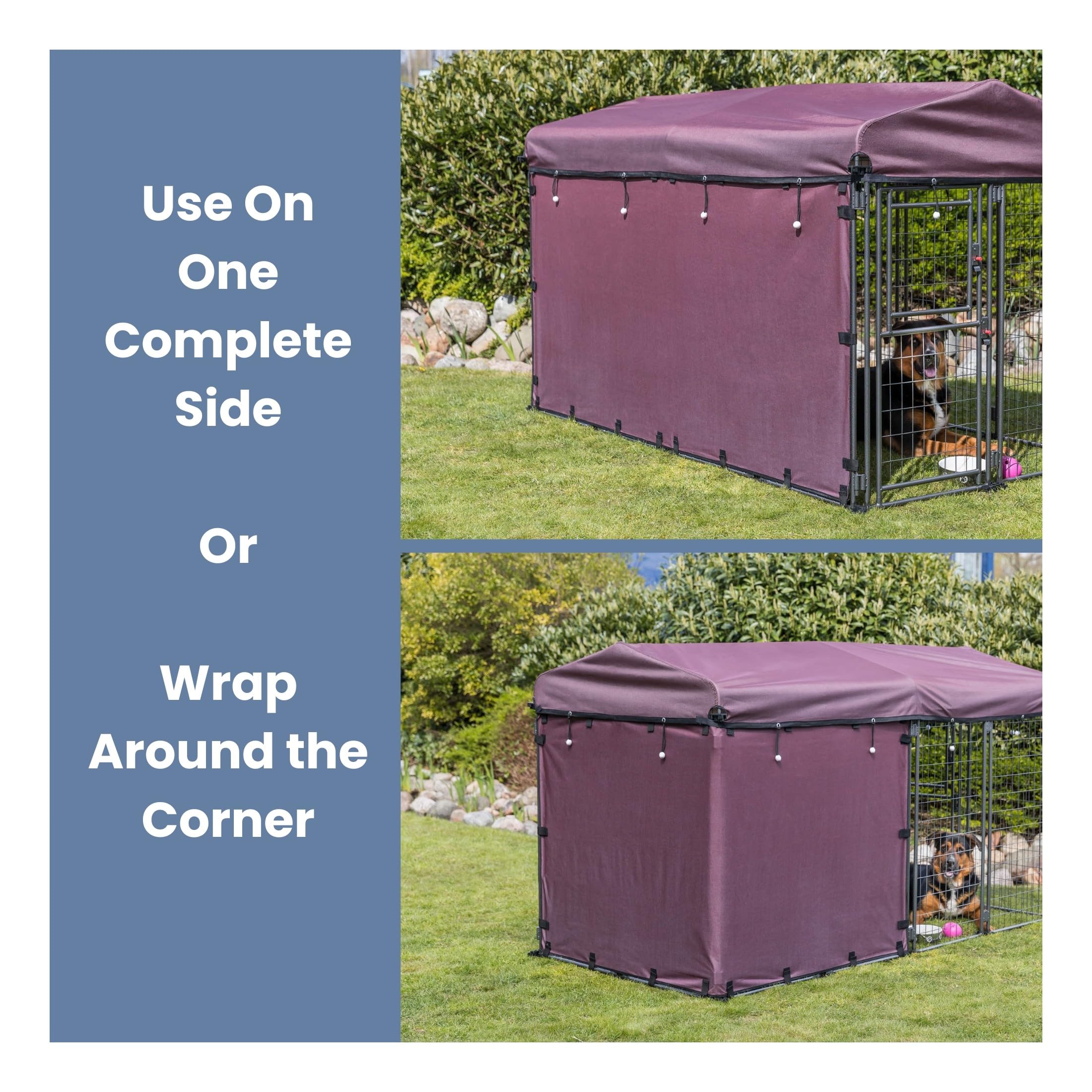 Trixie Dog Kennel Sunshade, All Weather Protection Side Panels, Fits 8X4X4.5-Ft Kennel, Xxl