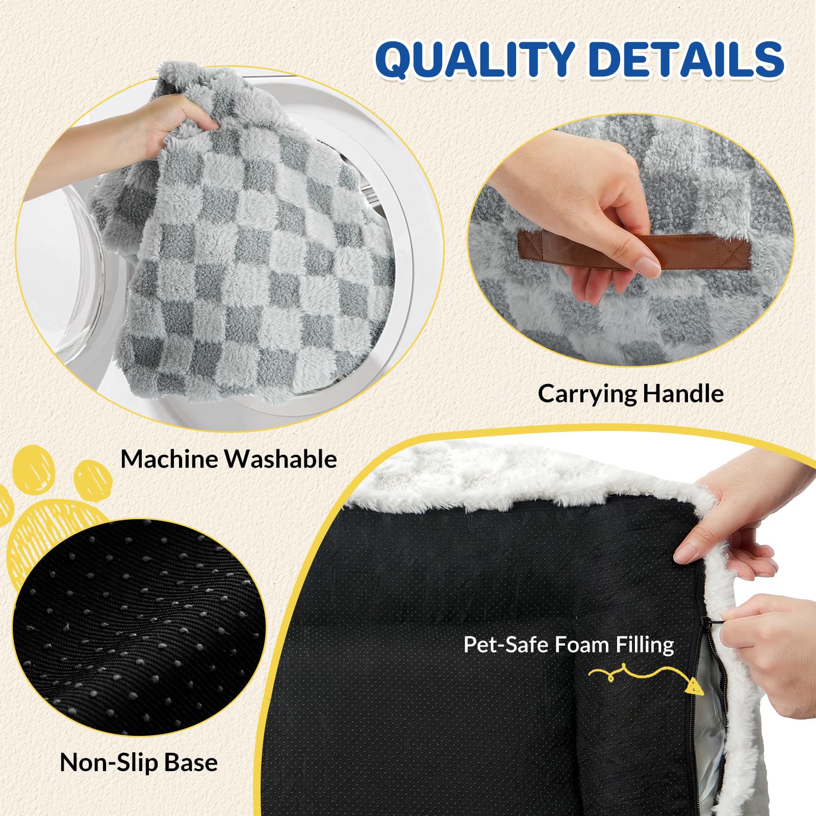 ABCPET Cat Bed Cats Couch for Puppy and Kitten, Fluffy Pet Couch Small Dog Sofa Bed, Supportive Cat Sofa for Indoor Cats, Washab