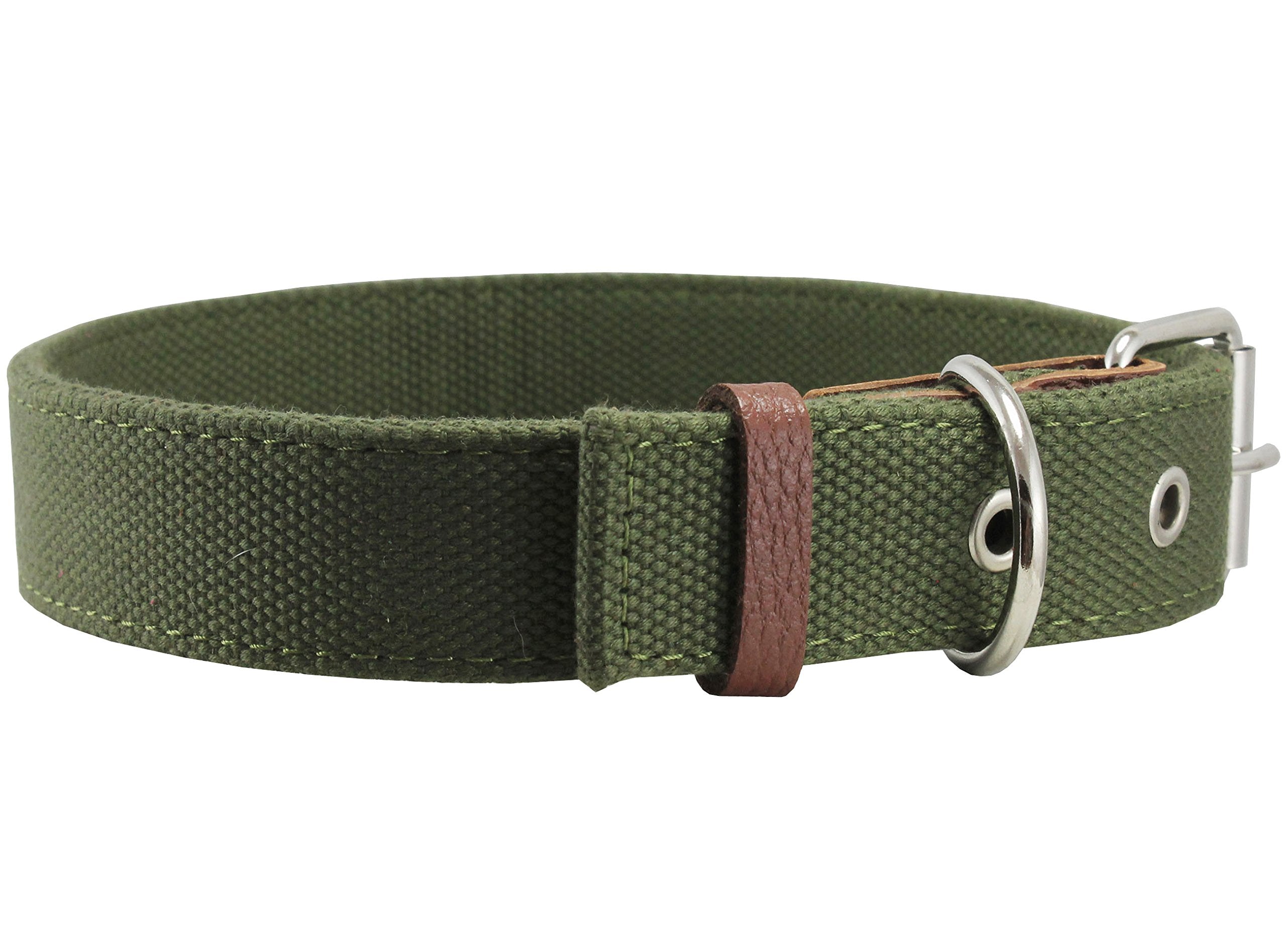 Cotton Web Dog Collar 1' Wide. Fits 15'-19' Neck. Boxer, Retriever