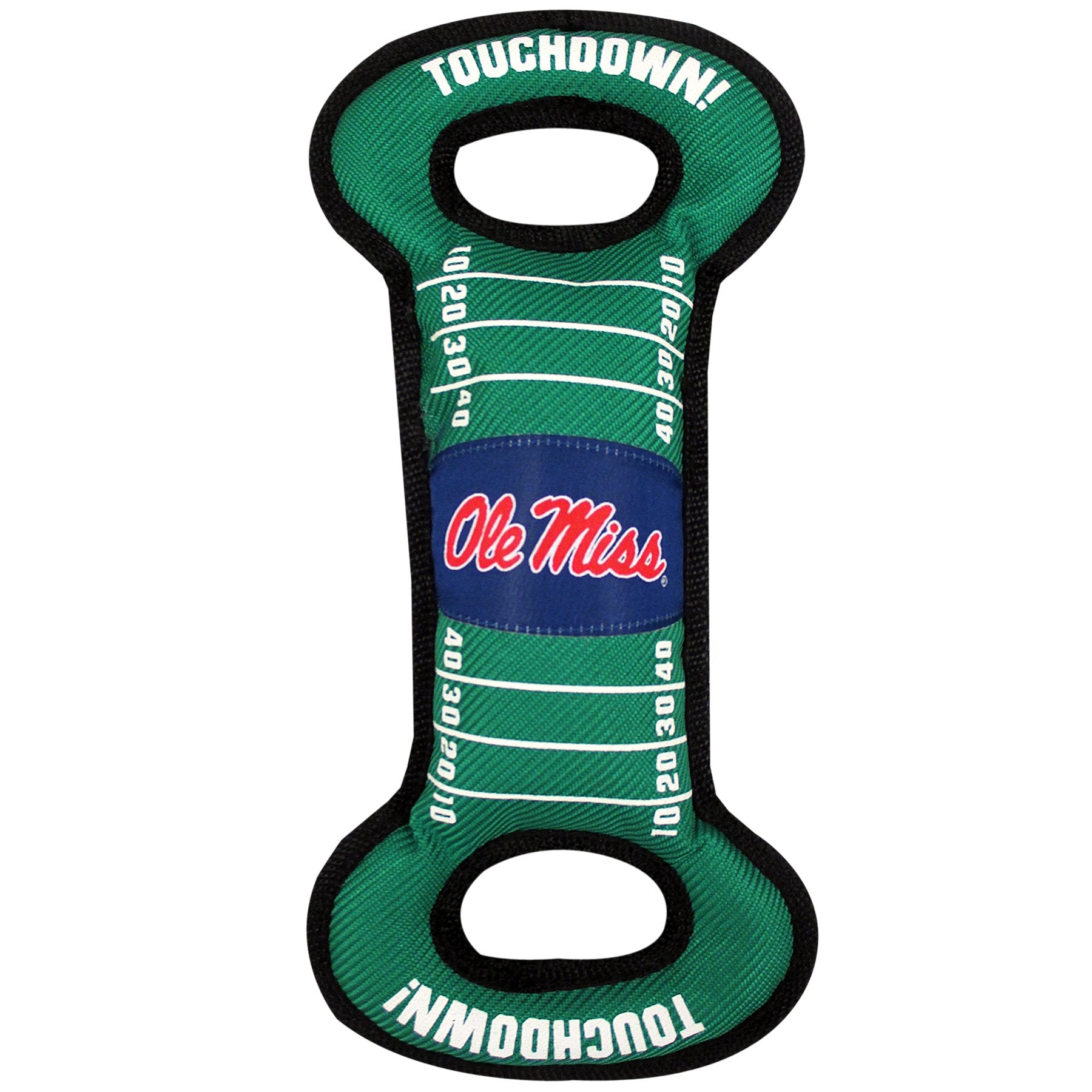 Pets First Ncaa Football Field Dog Toy With Squeaker. - Ole Miss Rebels - For Tug, Toss, And Fetch. - Tough& Durable Pet Toy