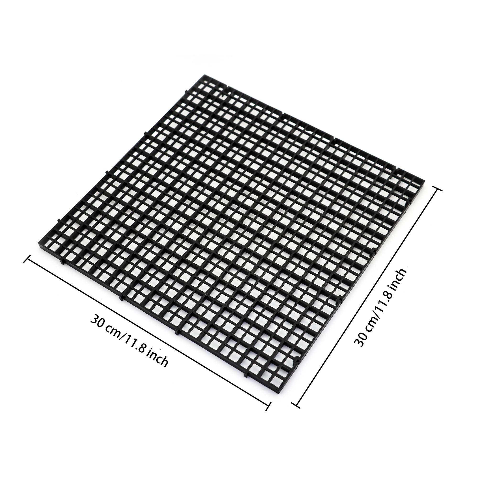 Aquarium Fish Tank Bottom Isolation 8 Pcs, Plastic Egg Crate Grid Divider Tray Egg (L 8pcs Black)