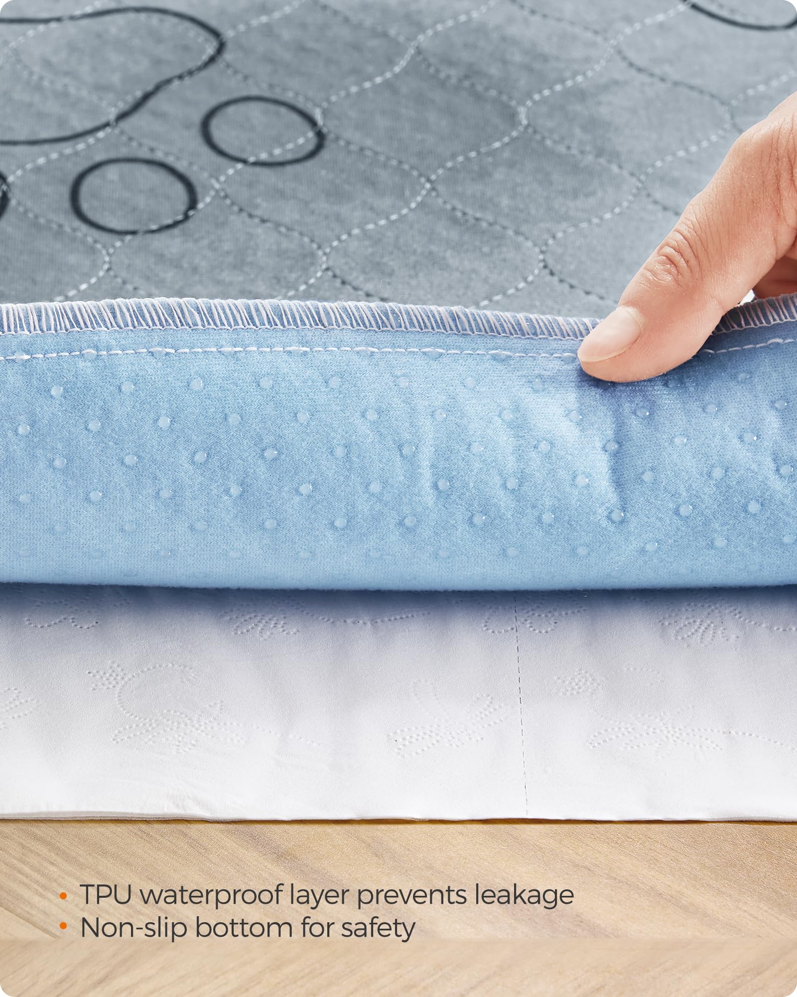 Feandrea Washable Dog Pee Pads, 2 Pack, Reusable, 72 X 72 Inches, Xxxl, Waterproof Pet Training, Leakproof, Non-Slip, Super Abso