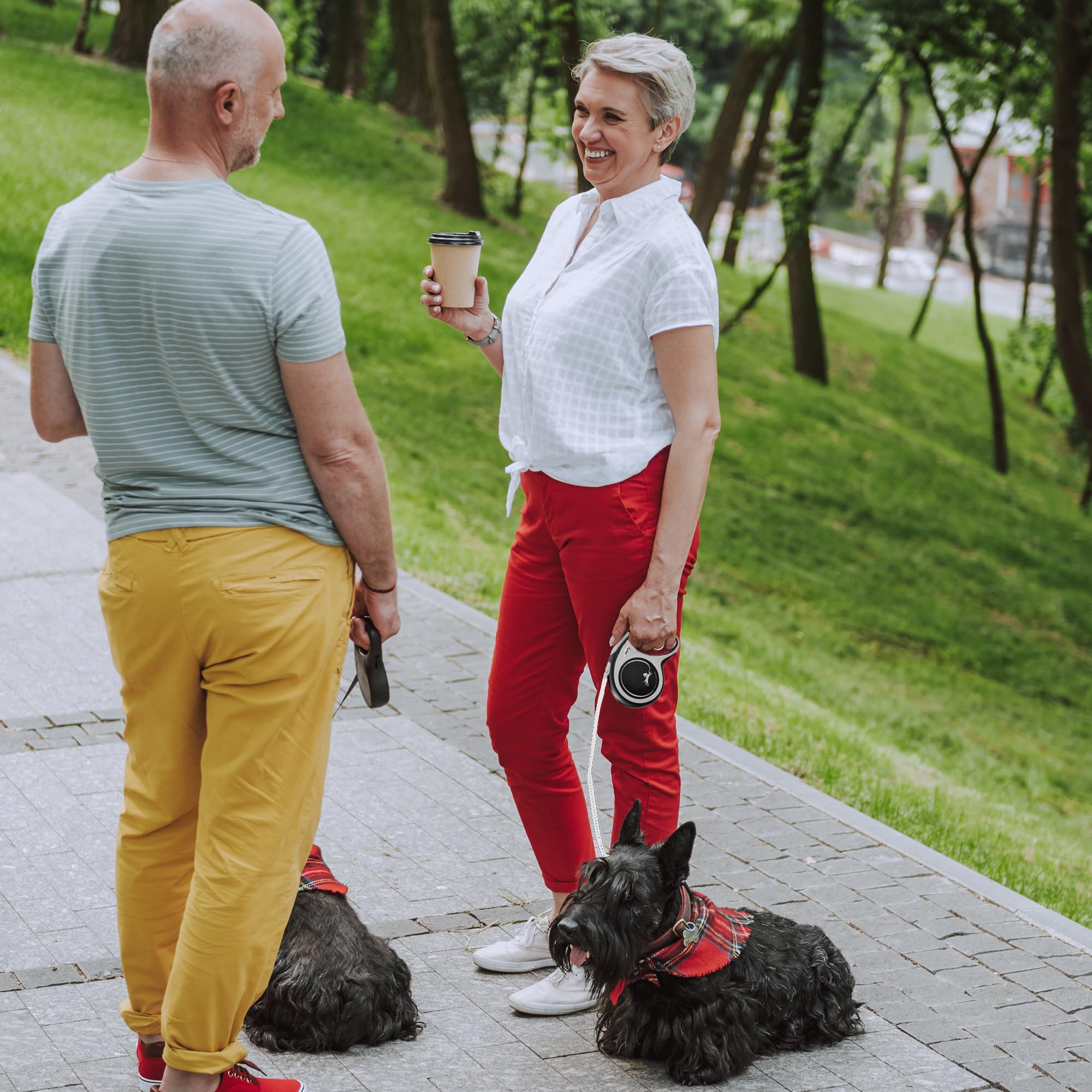 FLEXI® Retractable Dog Leash for Large Dogs - 26 ft, Nylon, Grey/Black, Tangle-Free with One-Handed Brake, Model CF30T8.250.GR