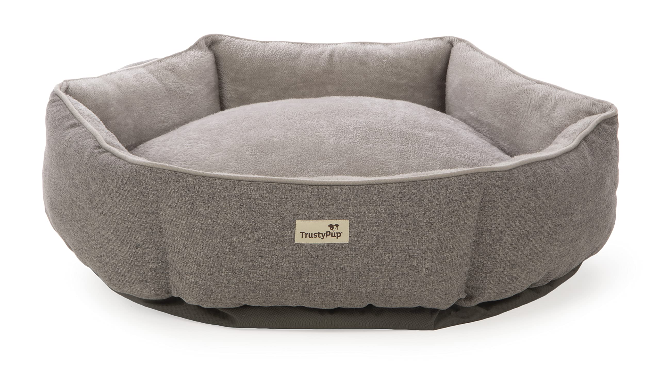 TrustyPup Remedy Rest Bolstered Cuddler Memory Foam Pet Bed  Gray, Large, Remedy Rest (Gray), 32.0inch L x 31.0inch W x 8.0inch Th