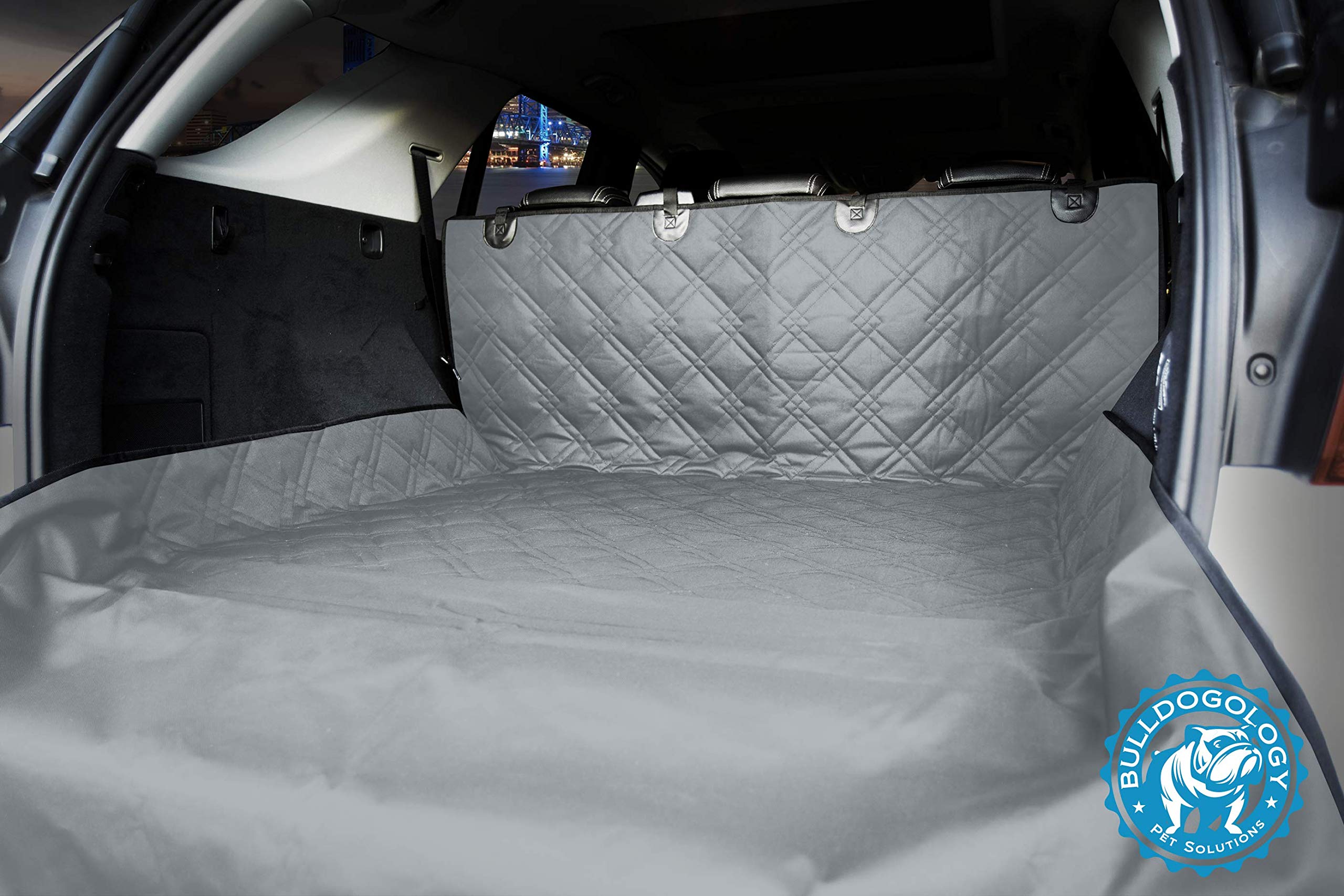 Bulldogology SUV Cargo Liner for Dogs  Heavy Duty Pet Trunk Cargo Cover  Dog Car Seat Cover Waterproof Nonslip Mat  Dog Hair,