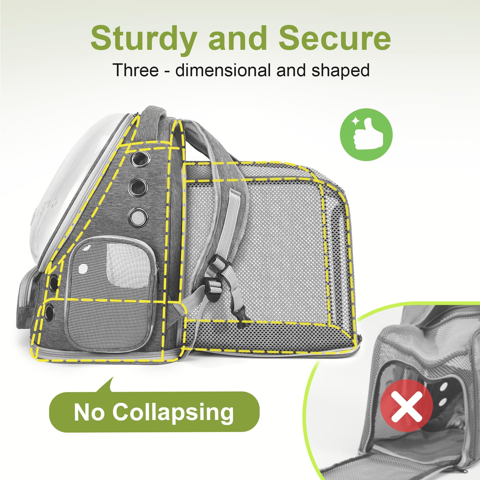 Cawypety Expandable Cat Backpack,Cat Bubble Backpack Carrier For Carrying Cats, Pets And Small Dogs,Airline-Approved,Designed Fo