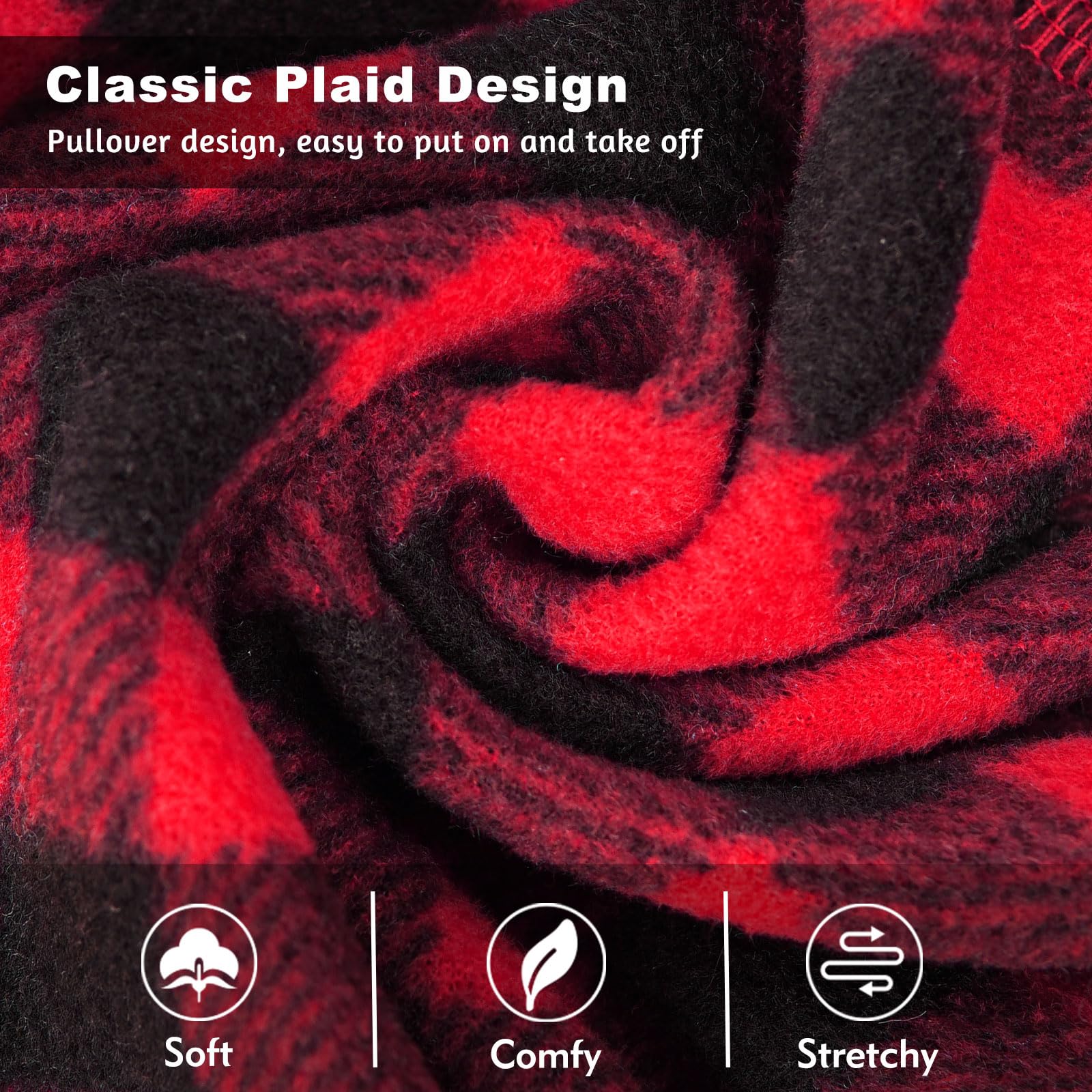 Kyeese Dogs Pajamas Plaid For Small Dog Red Buffalo Check Dog Pajama Onesie For Small Dogs