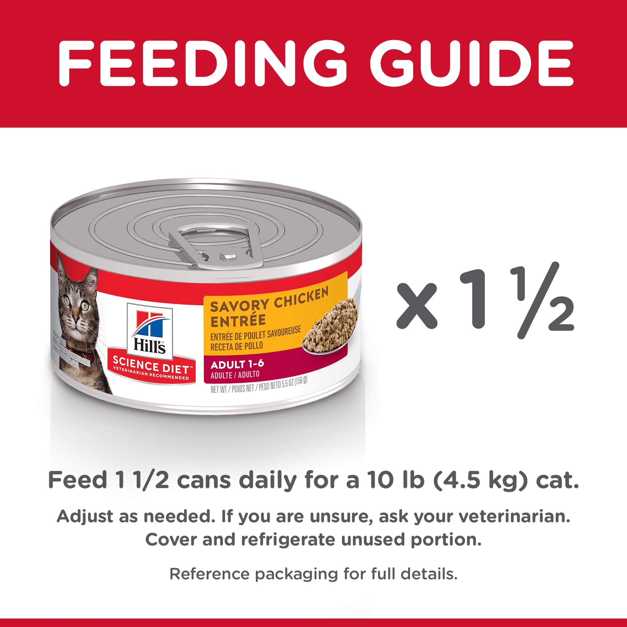 Hills Science Diet Adult 1-6, Adult 1-6 Premium Nutrition, Wet Cat Food, Chicken Minced, 5 oz Can, Case of 24