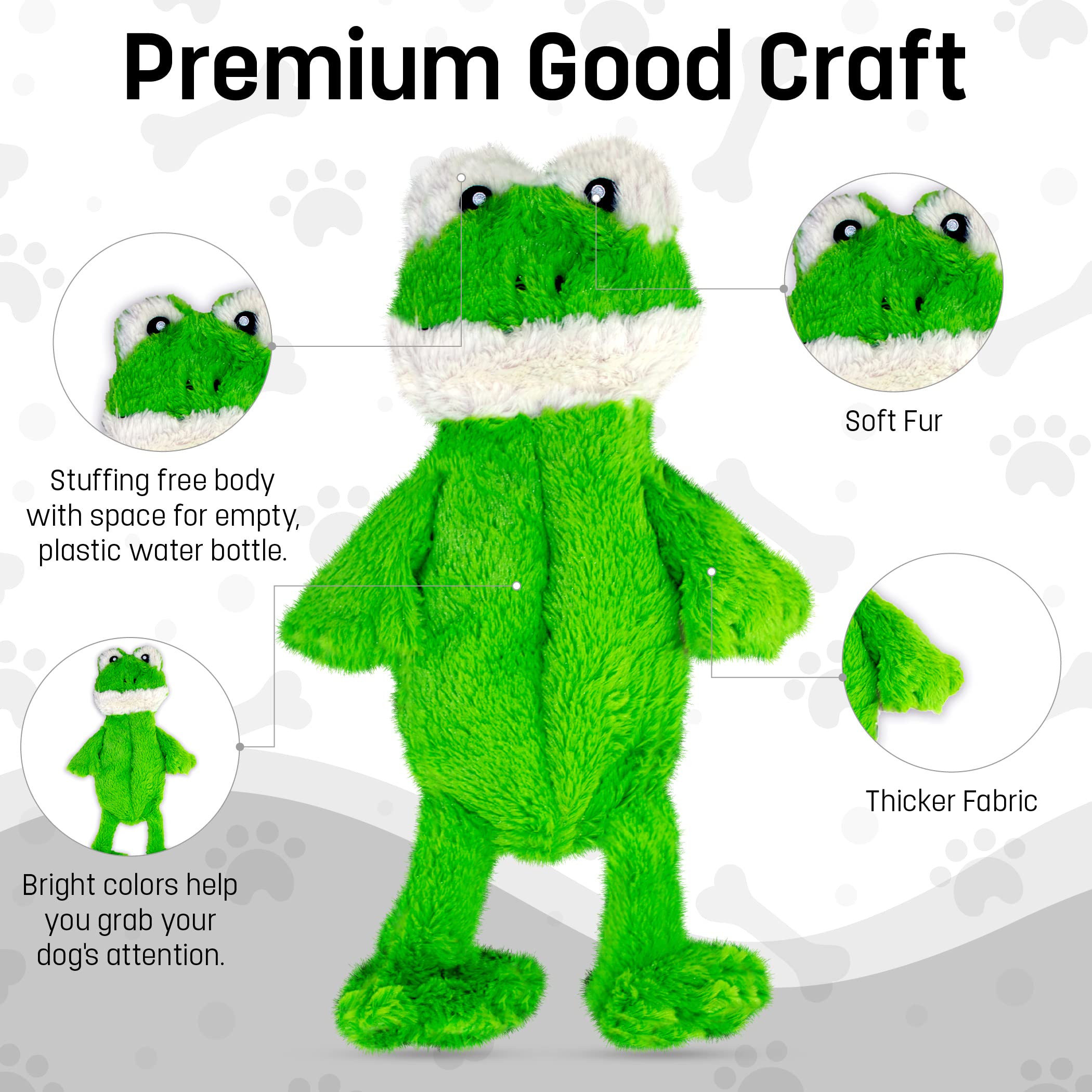 Fga Marketplace Duck And Frog Flat No Stuffing No Squeak Plush Dog Toy, Funny Style Will Entertain Your Pet For Hours, Recommend