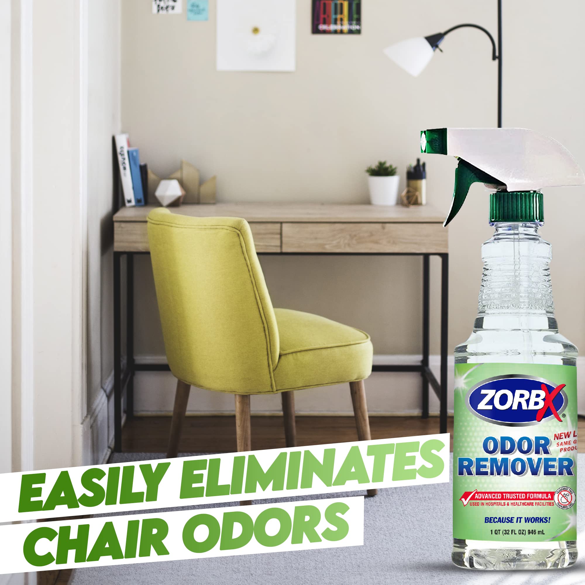 Zorbx Unscented Odor Remover Spray - Perfect Solution For Strong Odor | Advanced Trusted Formula & Fast-Acting Odor Eliminator For Dog, Cat, Puppy (32Oz.)