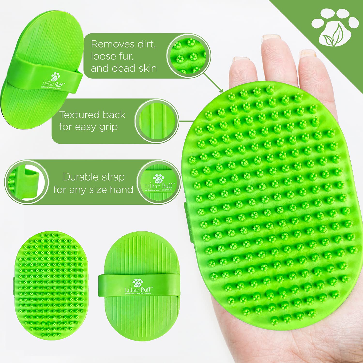 Lillian Ruff Calming Oatmeal Pet Conditioner For Dry Skin & Itch Relief With Aloe & Hydrating Essential Oils - Replenish Moisture & Deodorize - Dog Conditioner For Normal/Sensitive Skin (16Oz & Brush)