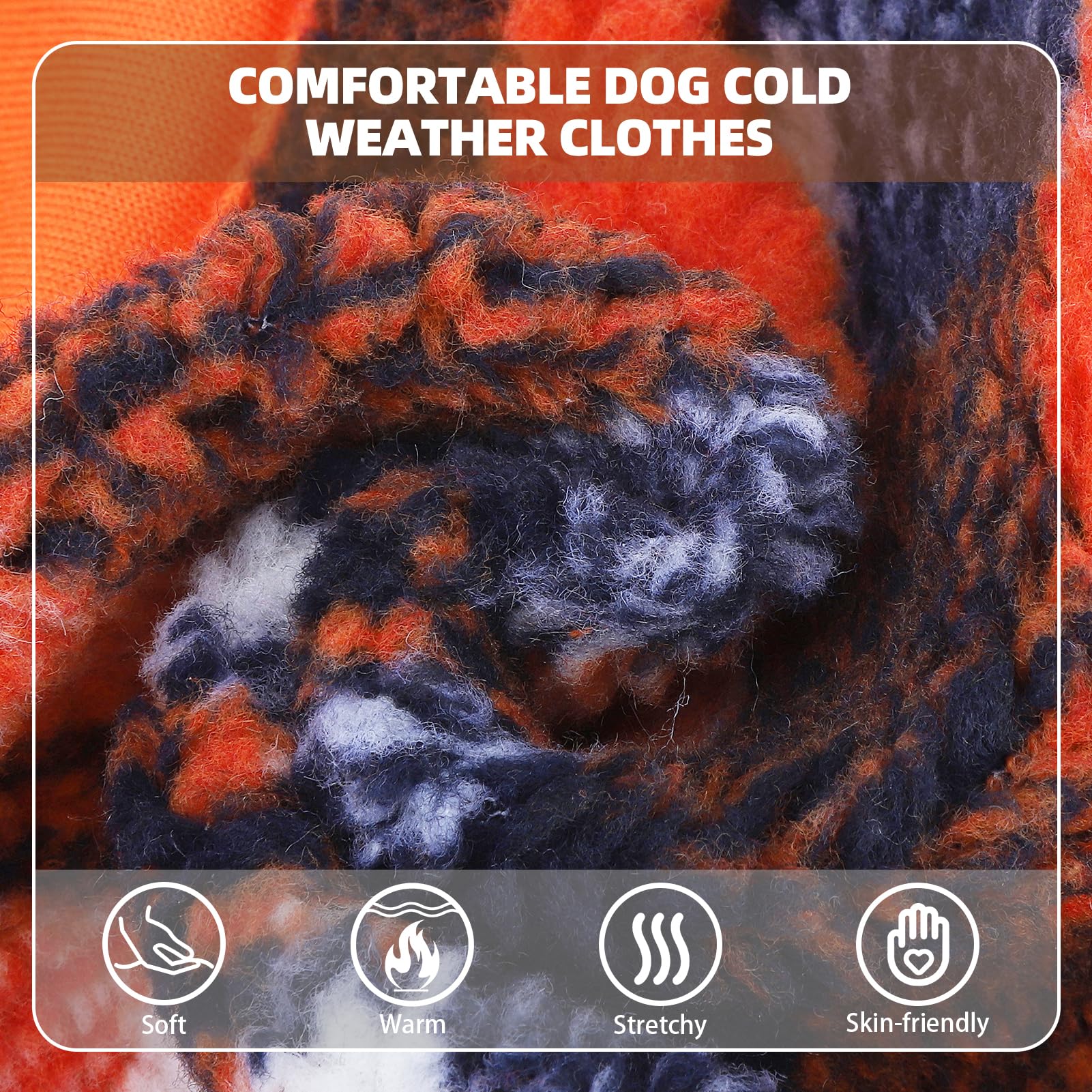 PUPTECK Dog Hoodie Puppy Sweatshirt Warm Dog Sweater Winter Clothes Cold Weather Coats for Small Medium Large Dogs, Orange, S