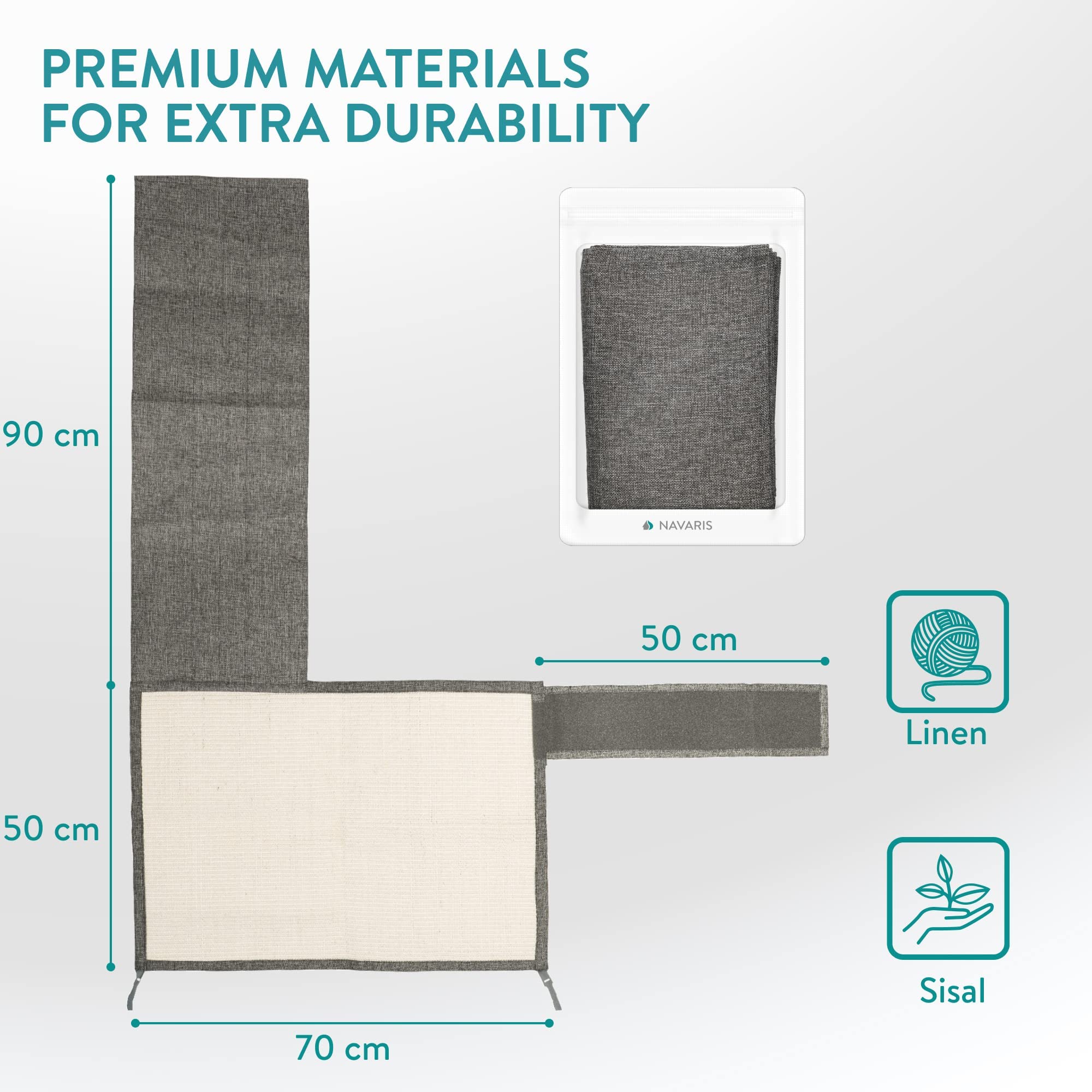 Navaris Cat Scratch Mat Sofa Protector - Natural Sisal Furniture Protector Scratching Pad For Cats - Scratch Carpet For Couch, Sofa, Chair