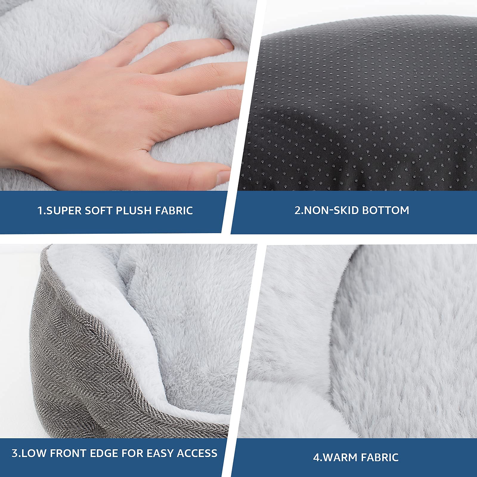 Cat Beds For Indoor Cats,Small Dog Bed,Cuddler Dog Beds,Calming Dog Bed Donut,Soft Anxiety Cozy Pet Beds,Puppy Bed For Small/Medium Dogs Washable Roun