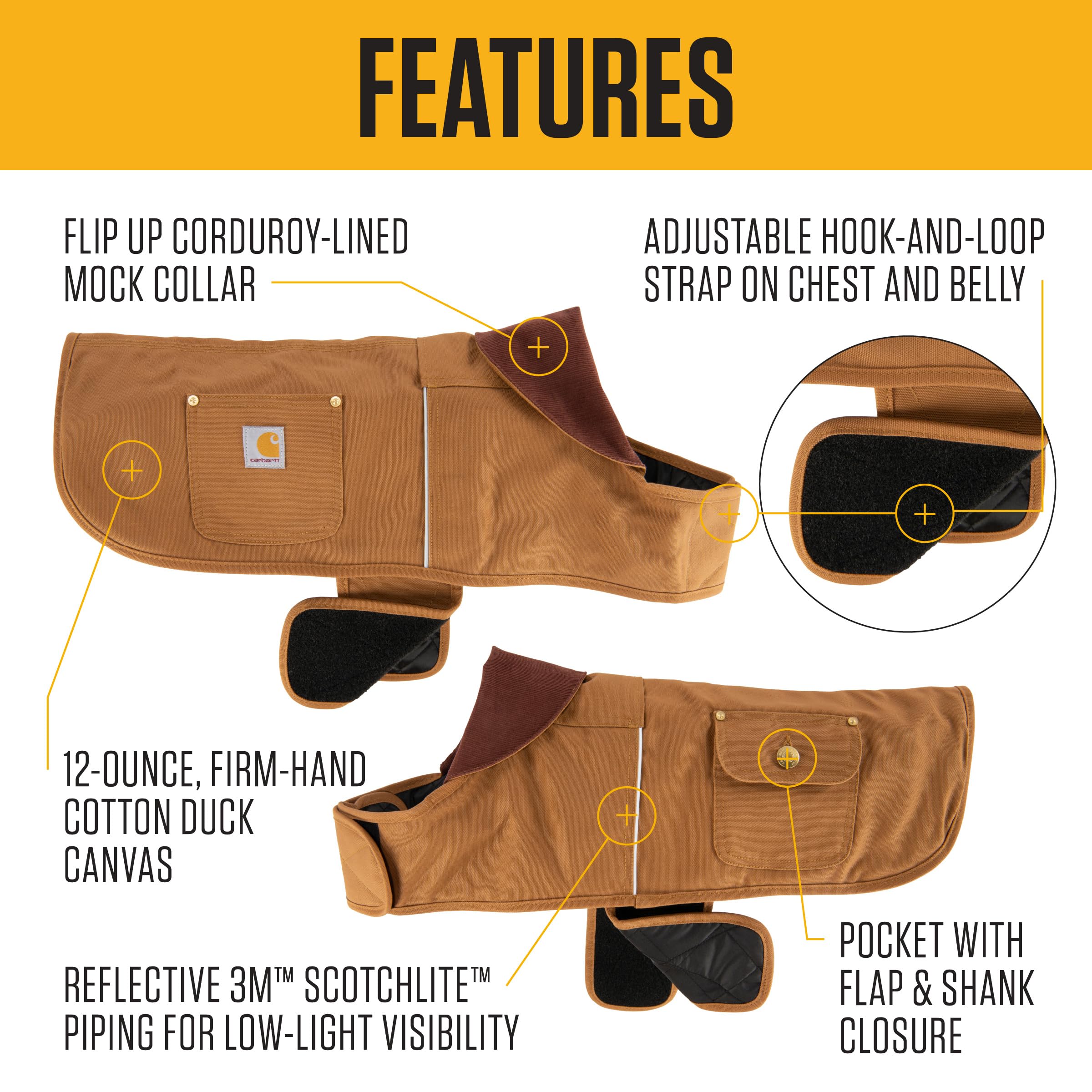Carhartt Firm Duck Dog Chore Coat, Insulated Weather Resistant Jacket for Cold and Windy Conditions, Carhartt Brown, Small