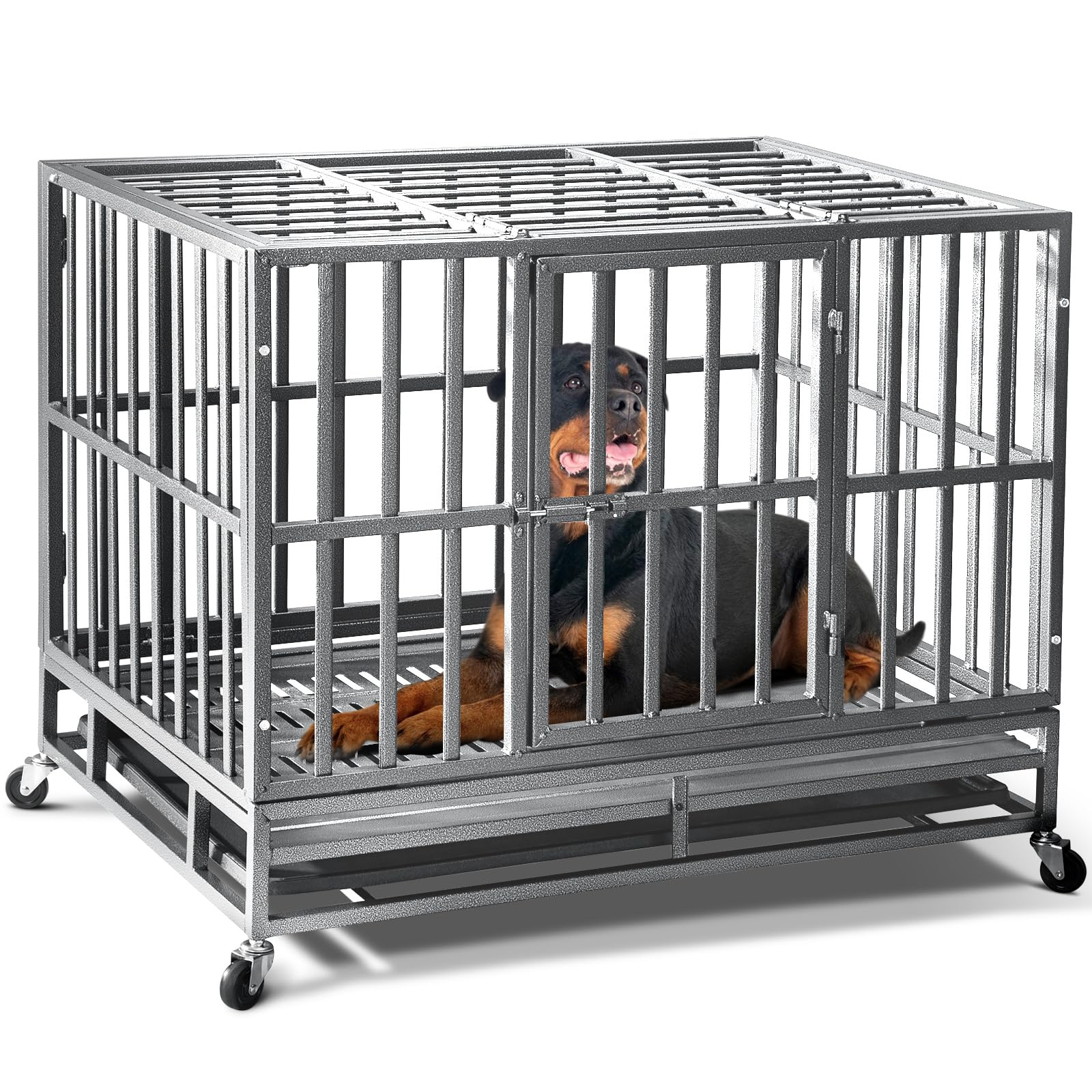 Oranland 38 Inch Heavy Duty Indestructible Dog Crate,2025 New Upgraded Reinforced Baseplate For Large Dogs,Xl Dog Crate For High