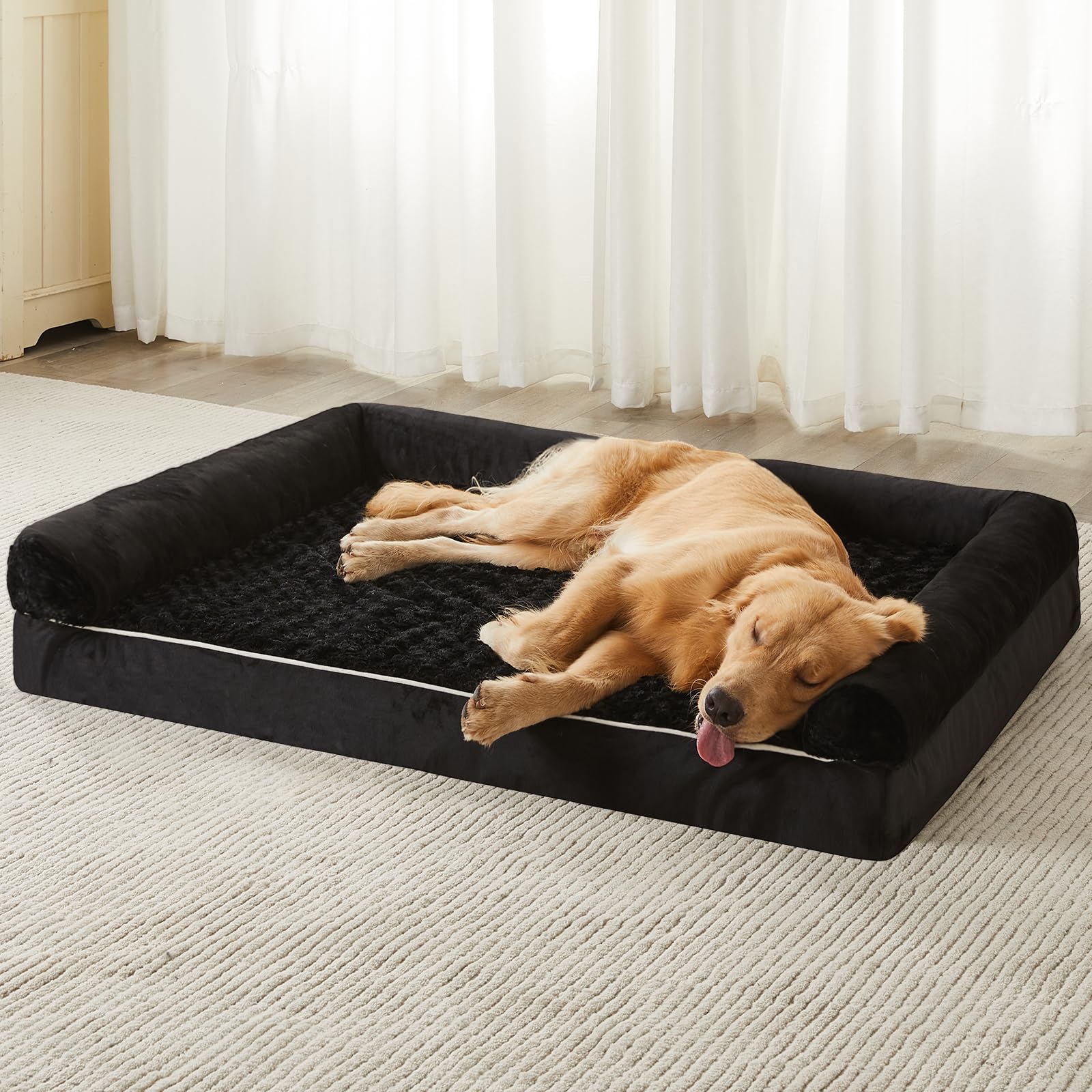 Bfpethome Dog Beds For Large Dogs, Orthopedic Dog Bed For Medium Large Dogs,Big Waterproof Couch Dog Pet Bed With Removable Wash