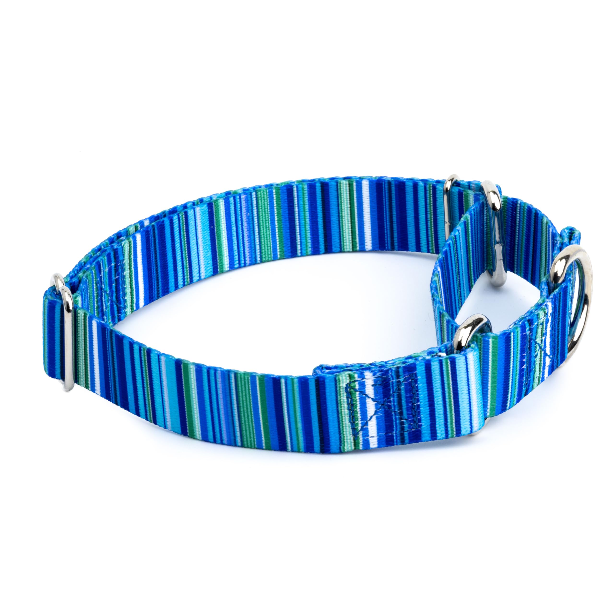 Country Brook Petz - Blue Serape Martingale Dog Collar - Country And Western Collection Featuring Rustic Designs (1 Inch, Medium