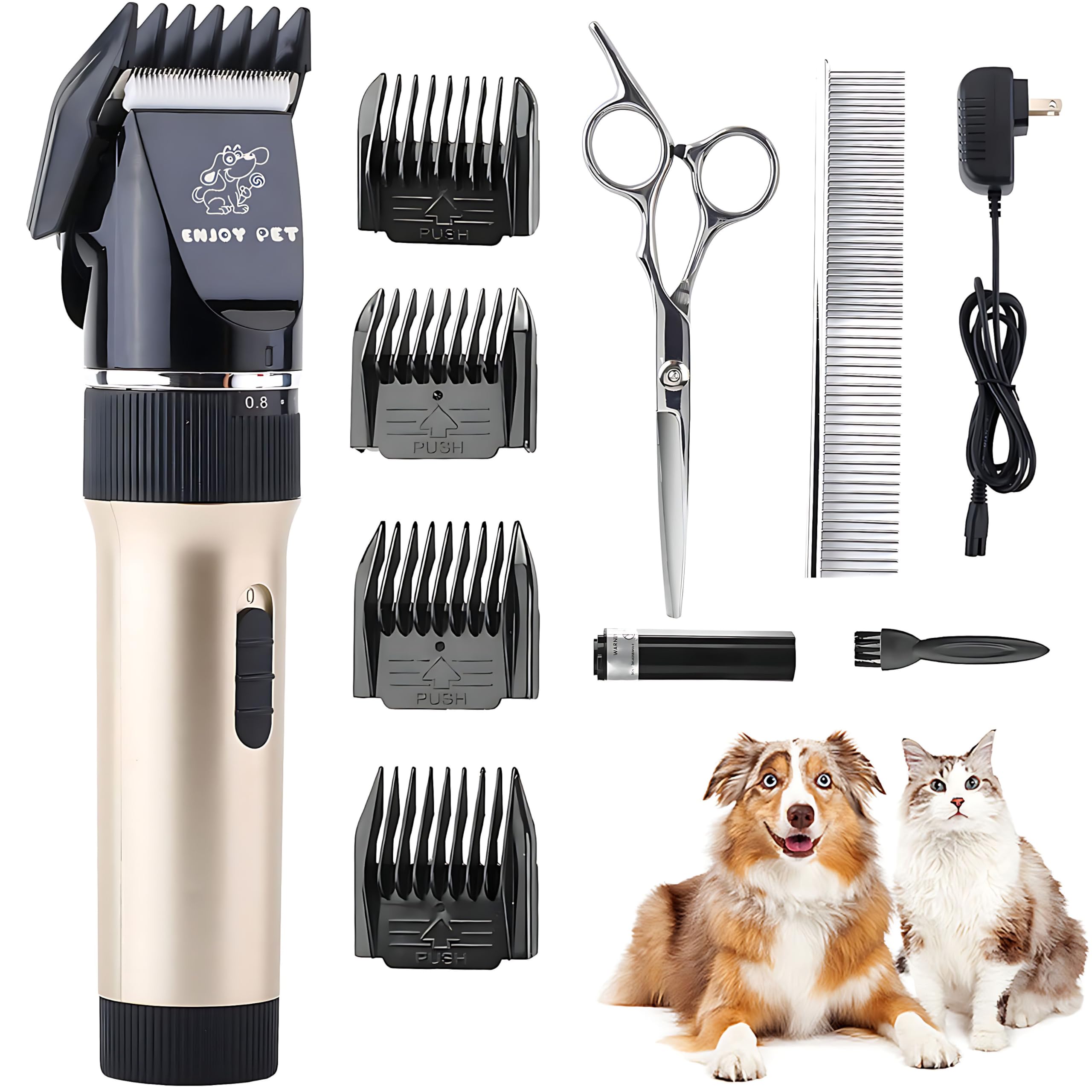 Dog Clippers For Grooming, Low Noise Dog Grooming Clippers, Cordless Dog Hair Trimmer, Rechargeable Dog Shavers For Grooming Dogs Cats Pets