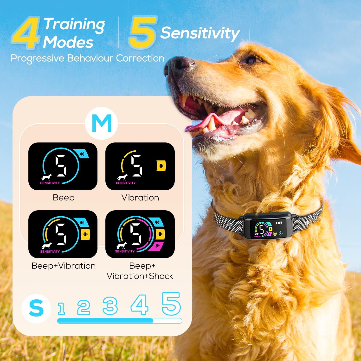 Bark Collar 2 Pack, Dog Bark Collar For Large Medium Small Dogs, Rechargeable Anti Barking Training Collar With Beep Vibration,