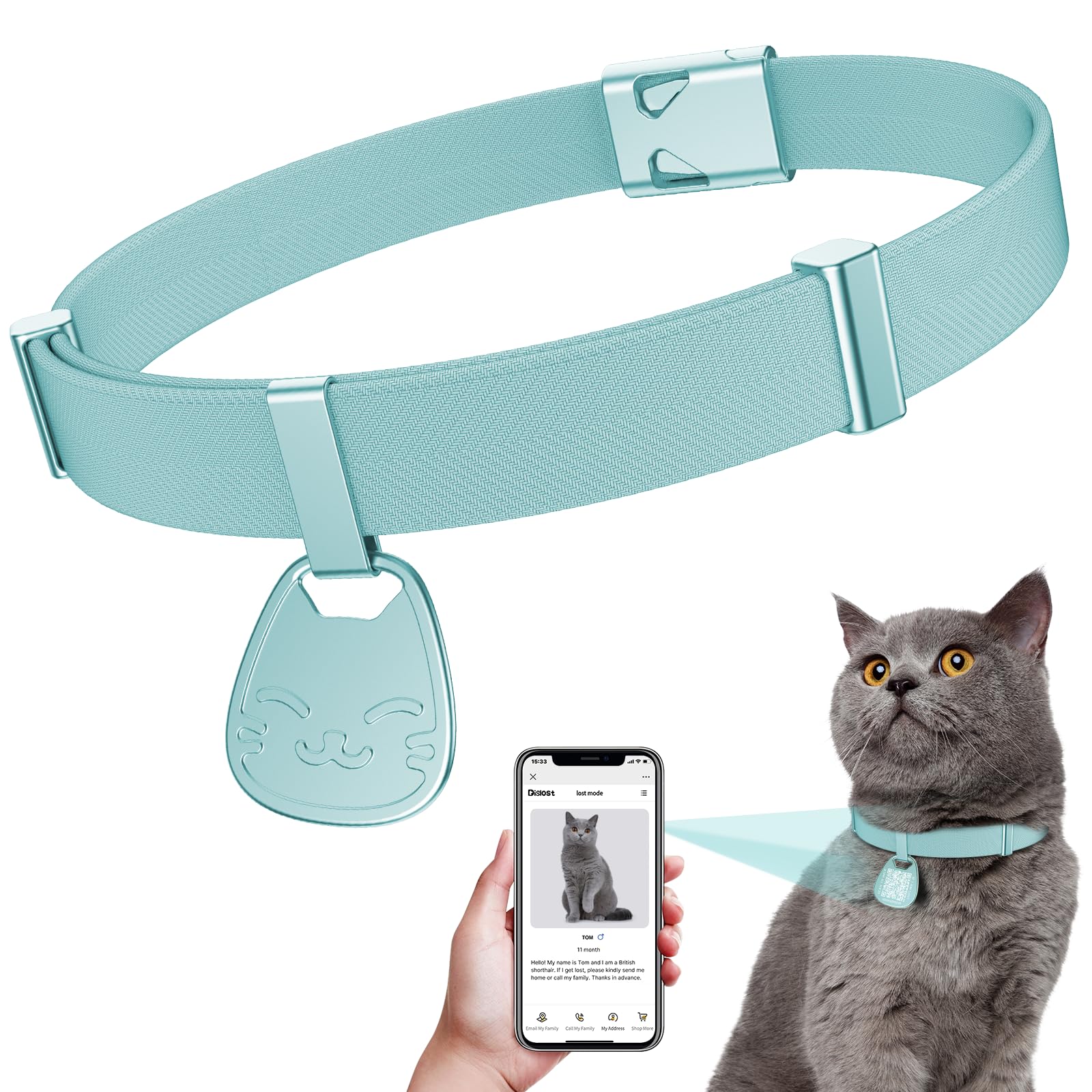 Cat Collar With Name Tag Breakaway: Reflective Kitten Collars With Qr Code Id Tag For Girl Boy Cats, Ultra Soft & Elastic Adjust