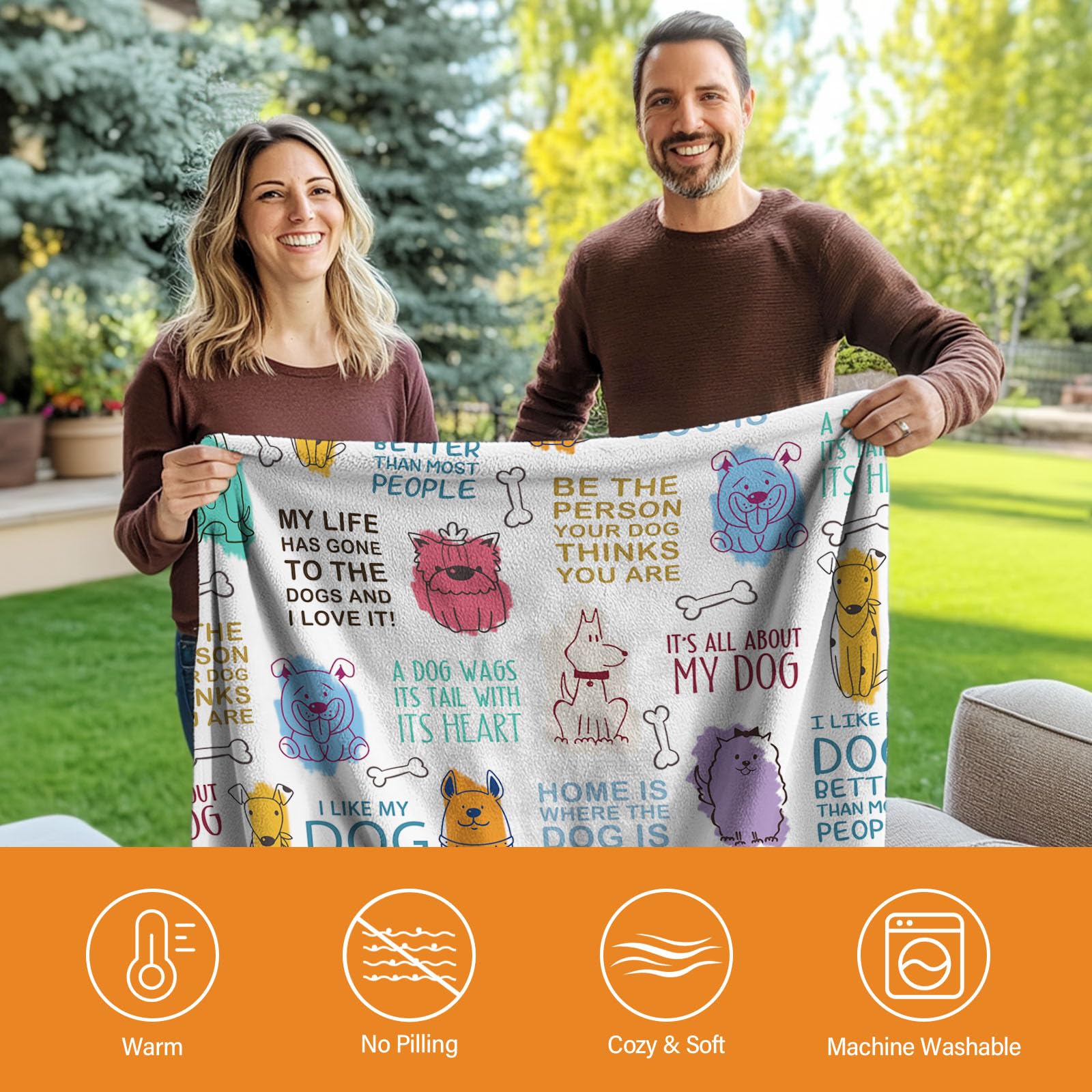 Wazzio Pet Blanket Gifts 50''X60'', Cool Dog Gifts For Dog Lovers, Ideal Pet Themed Presents For Women, Blanket For Birthday Gif