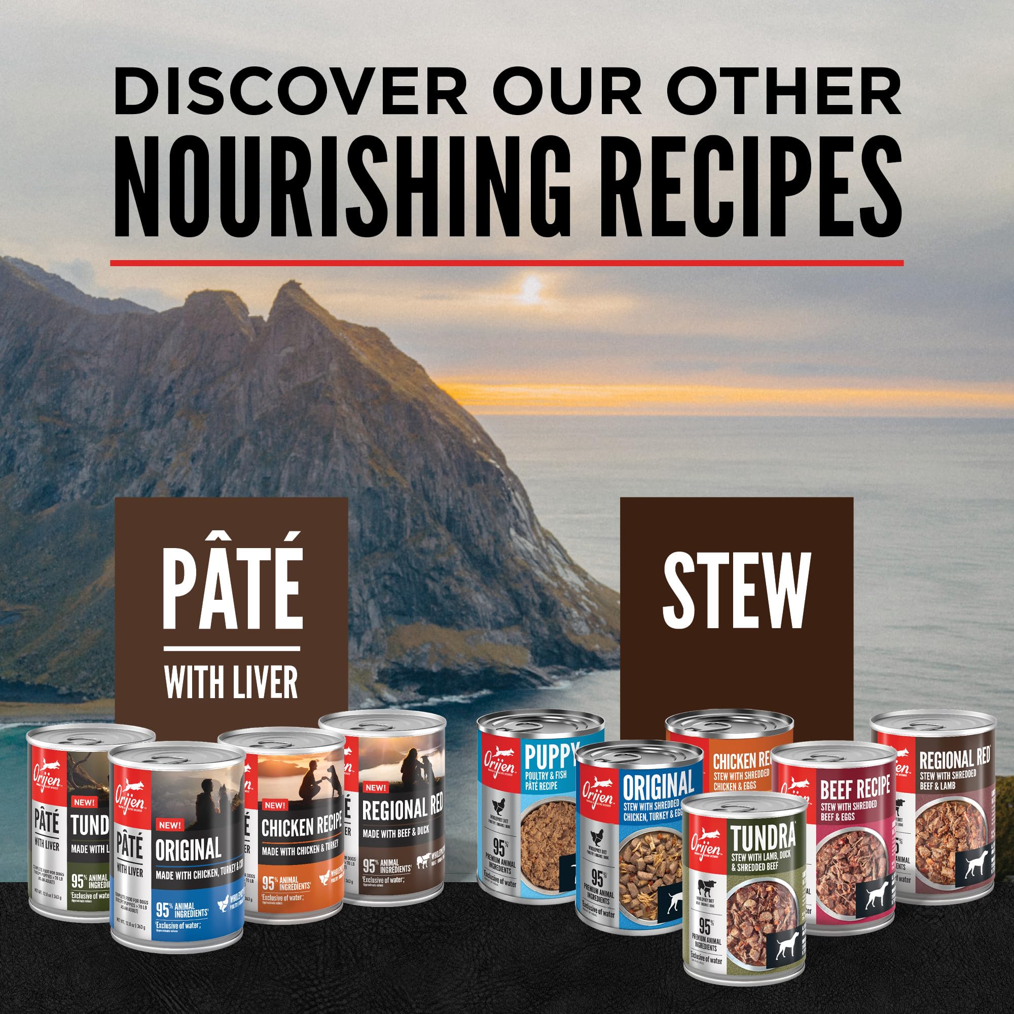 ORIJEN Real Meat Shreds, Grain-Free, Regional Stew, Premium Wet Dog Food