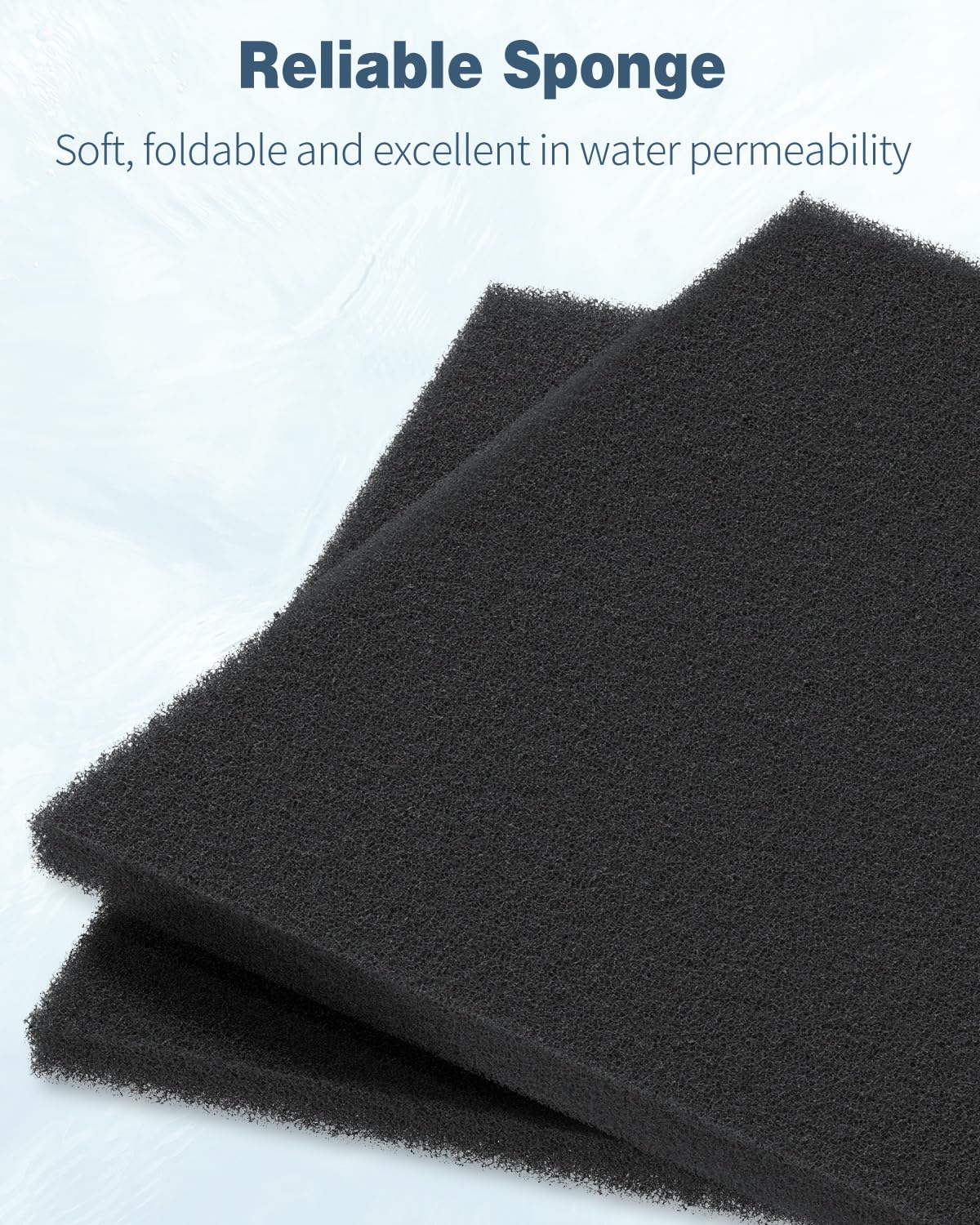 Pawfly Aquarium Bio Sponge Filter Media Pad, 6.3'' X 5.5'' X 0.78''Filter Foam Sponge Pads Cut-To-Size Foam For Fish Tank Filter