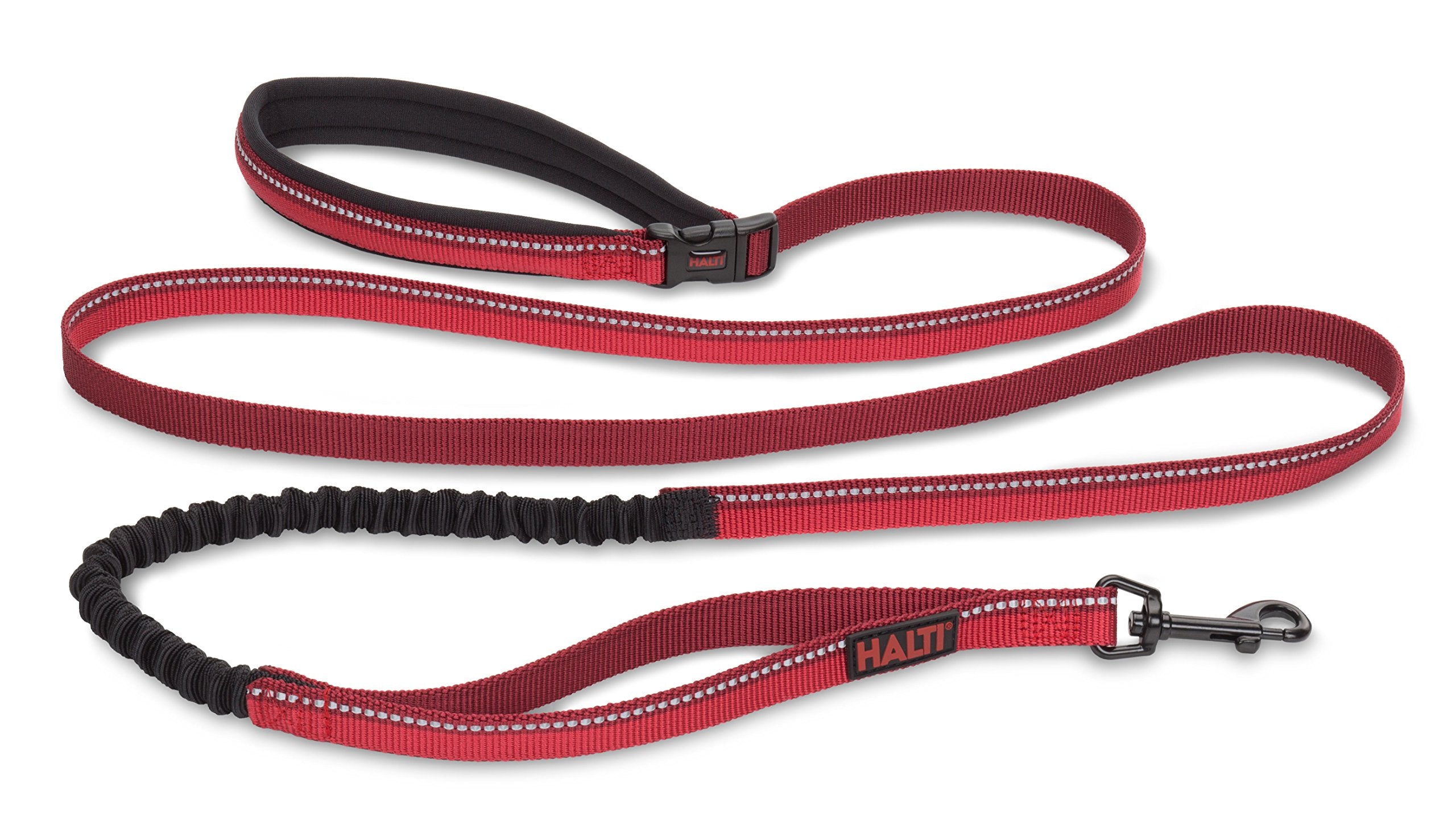 Halti Active Leash - Award-Winning Bungee Dog Leash, Shock-Absorbing, All-In-One Neoprene Padded Belt & Lead, Perfect For Running & Training With Small & Medium Dogs (Size Small, Red)