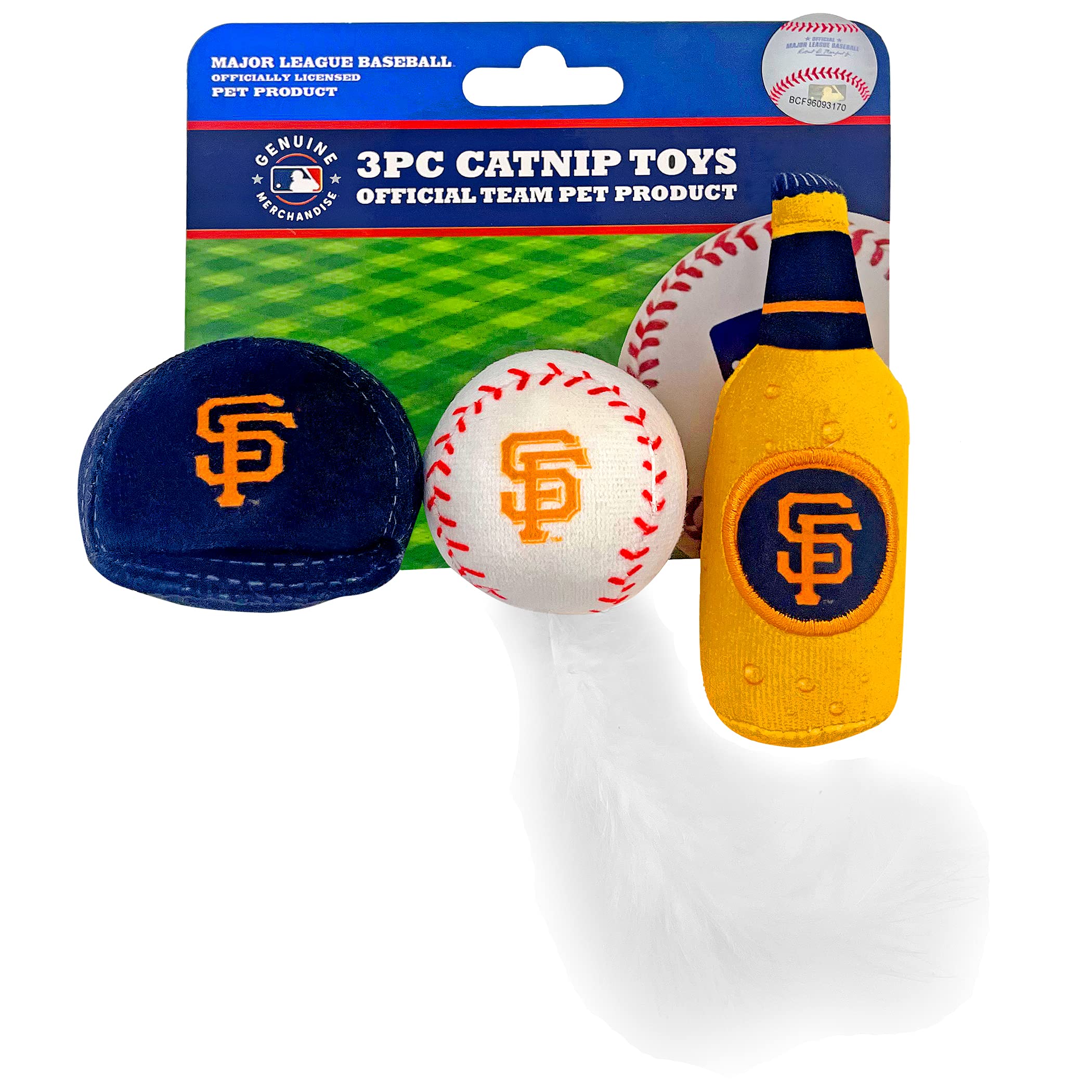 Best Plush Cat Toy - Mlb San Francisco Giants Complete Set Of 3 Piece Cat Toys Filled With Fresh Catnip. Includes: 1 Baseball Ca