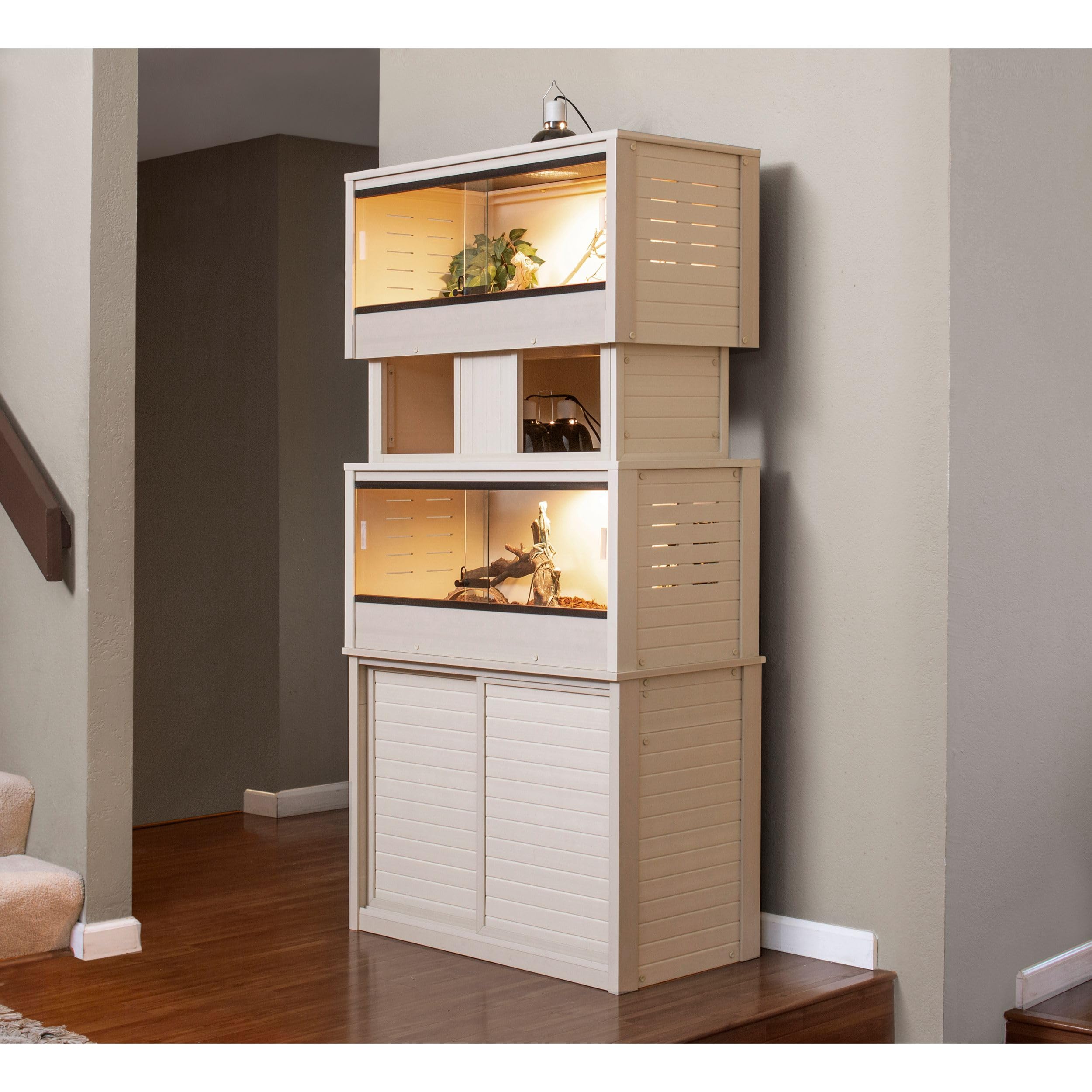 New Age Pet® Medium Maple Mojave Stacker for Reptile Habitats | 10 Year Limited Manufacturer's Warranty | Stackable Design, Accommodates Lighting Set-Up, 32.68" L x 14.3" W x 11.8" H