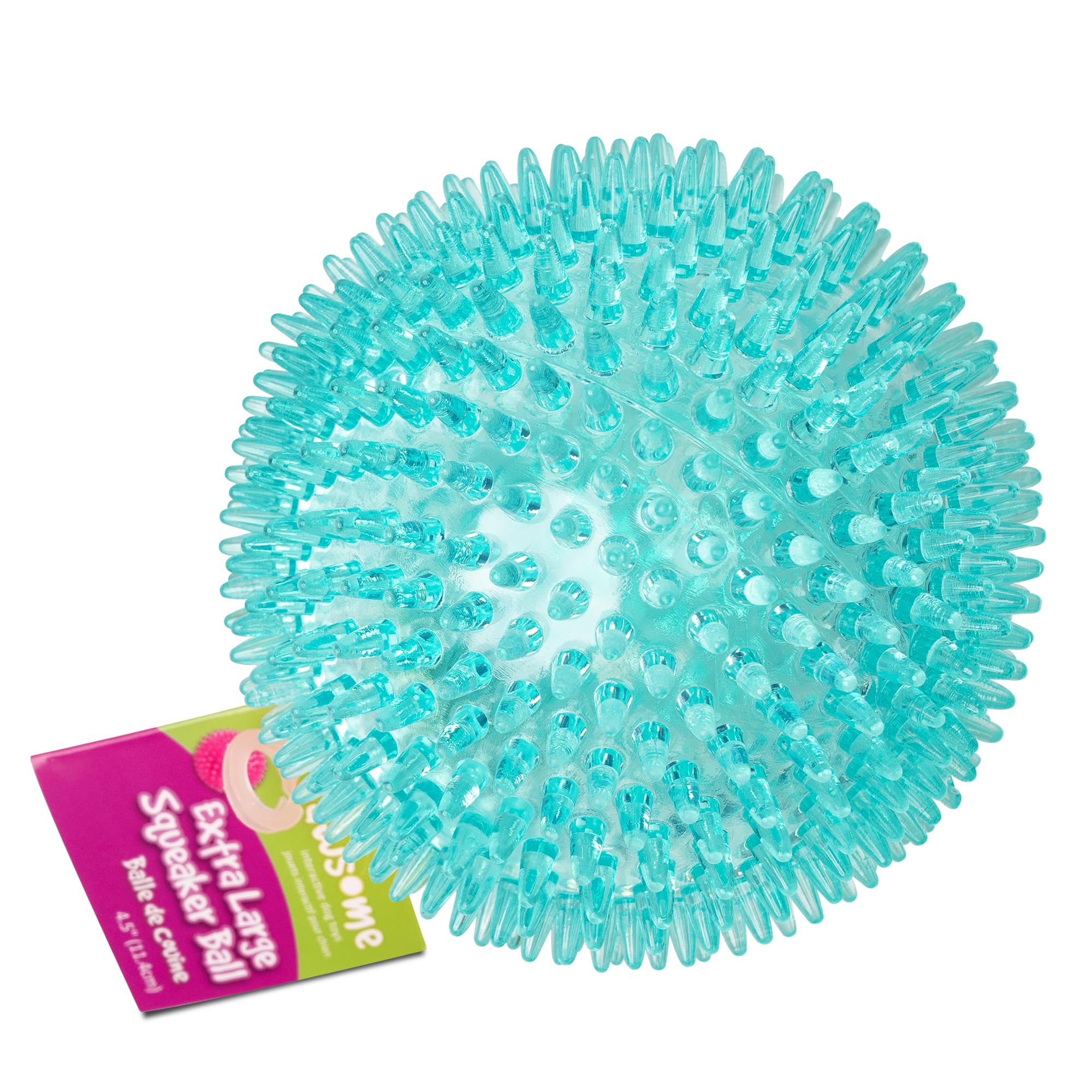 Gnawsome 4.5    Spiky Squeaker Ball Dog Toy - Extra Large, Cleans Teeth and Promotes Good Dental and Gum Health for Your Pet, Co