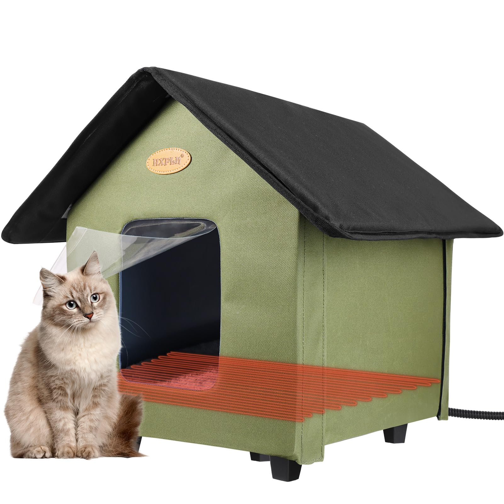 Heated Cat Houses For Outdoor Cats - Elevated Weatherproof Insulated Heated Outdoor Cat House For Winter - Feral Cat Shelter For