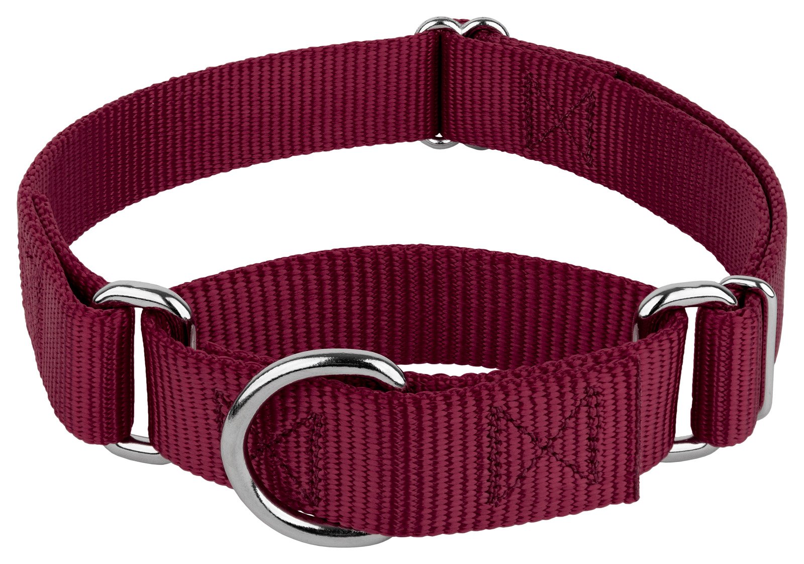 Country Brook Design - Burgundy Martingale Heavy Duty Nylon Dog Collar - 21 Vibrant Color Options (3/4 Inch Width, Small)