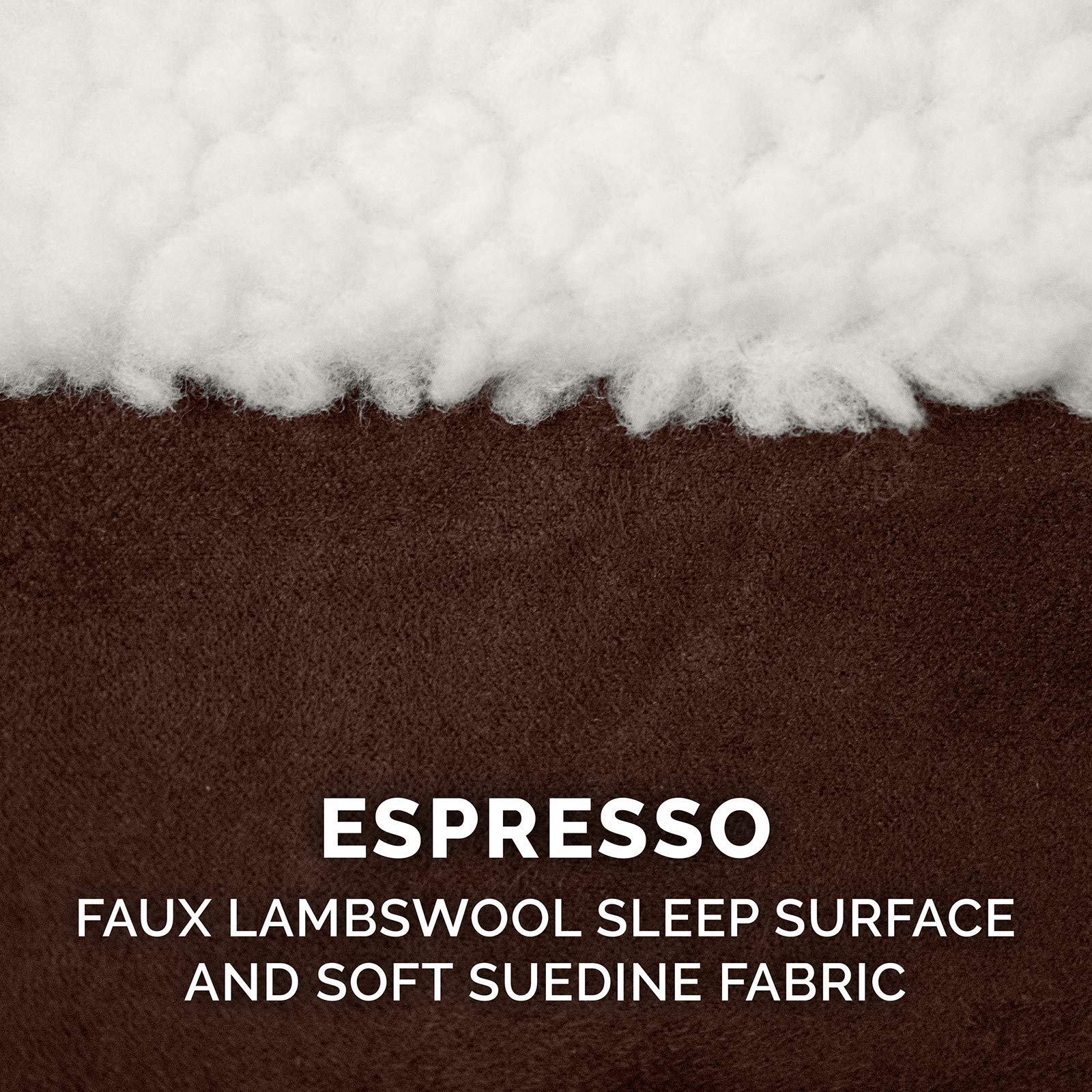 Furhaven Dog Bed Cover Sherpa & Suede, Machine Washable, 26-inch, Espresso, Model CVR-95308031