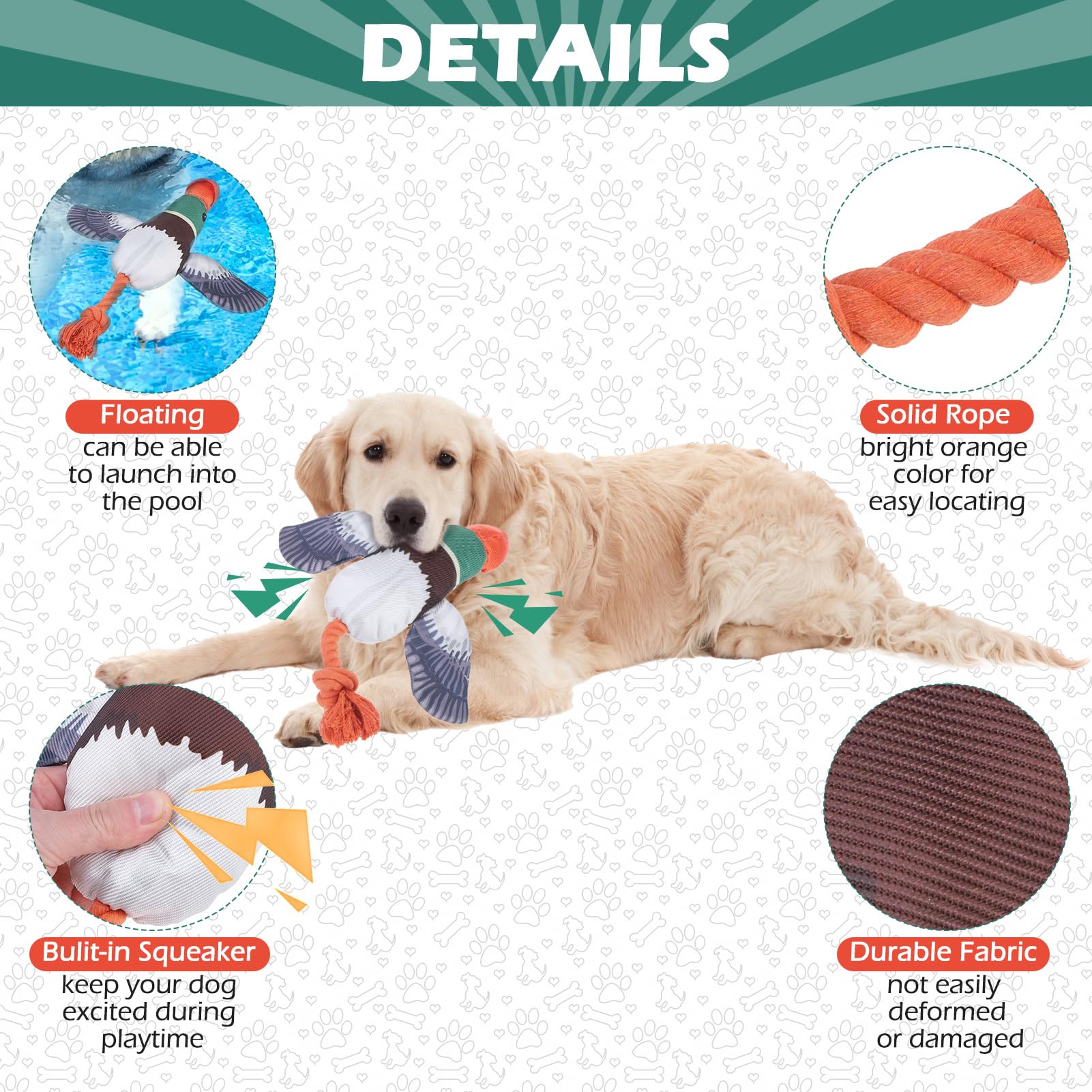 Expawlorer Duck Dog Toy Launcher - Floating Fetch Toy For Dogs, Interactive Squeaky Chew Toy Toss Thrower, Outdoor Fun For Small