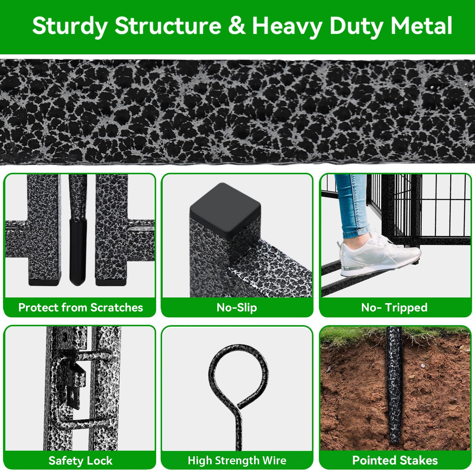 Kfvigoho Dog Playpen Outdoor Extra Wide 12 Panels Heavy Duty Dog Fence 47 Height Anti-Rust with Doors Portable for RV Camping Ya