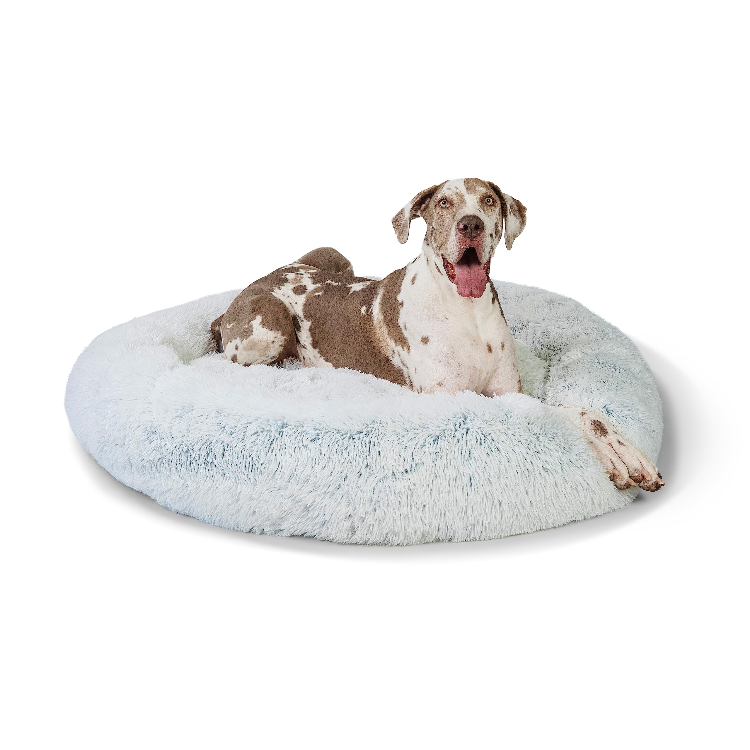 Best Friends By Sheri The Original Calming Donut Dog And Cat Bed In Shag Fur, Frost Gray, Jumbo, 2Xl, 54X54