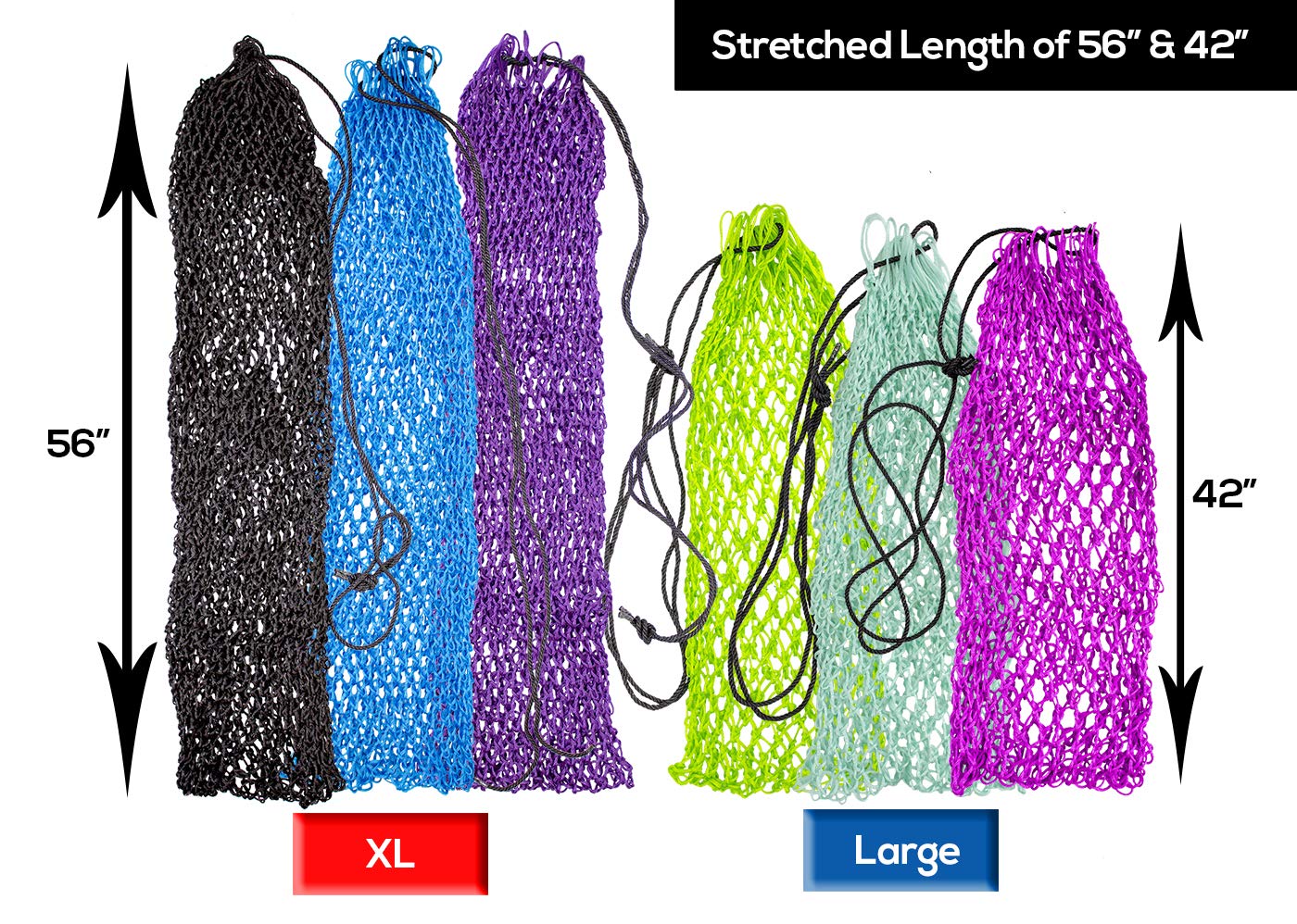 Derby Originals Eager Feeder 56' And 42' Large Slow Feed Hanging Horse Hay Nets With 1.5” Openings