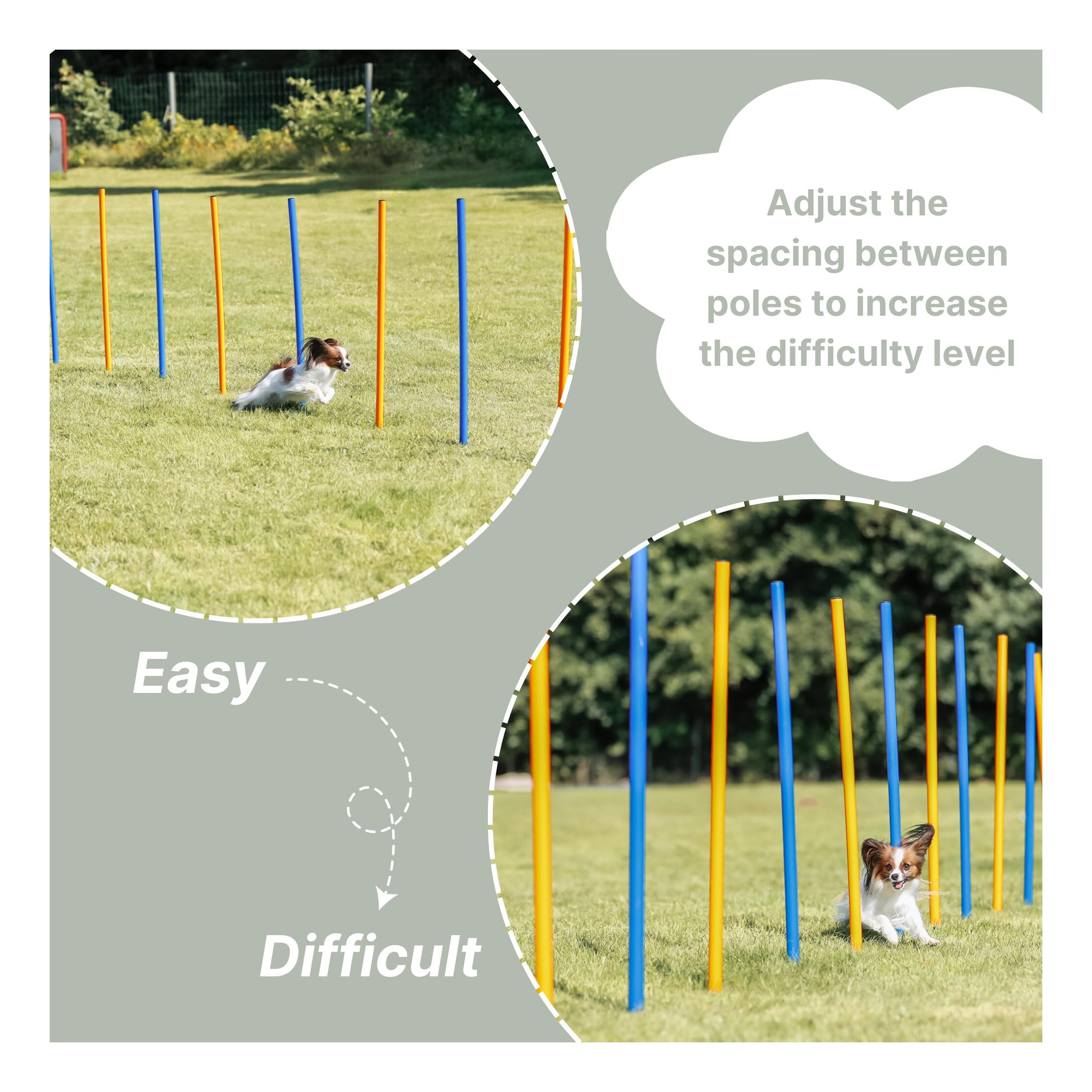Trixie Dog Agility Course With 12 Slalom Weaves – Dog Weave Poles Ideal For Agility Training For Beginners & Advanced, Dog Agility Equipment For Dog Obstacle Courses