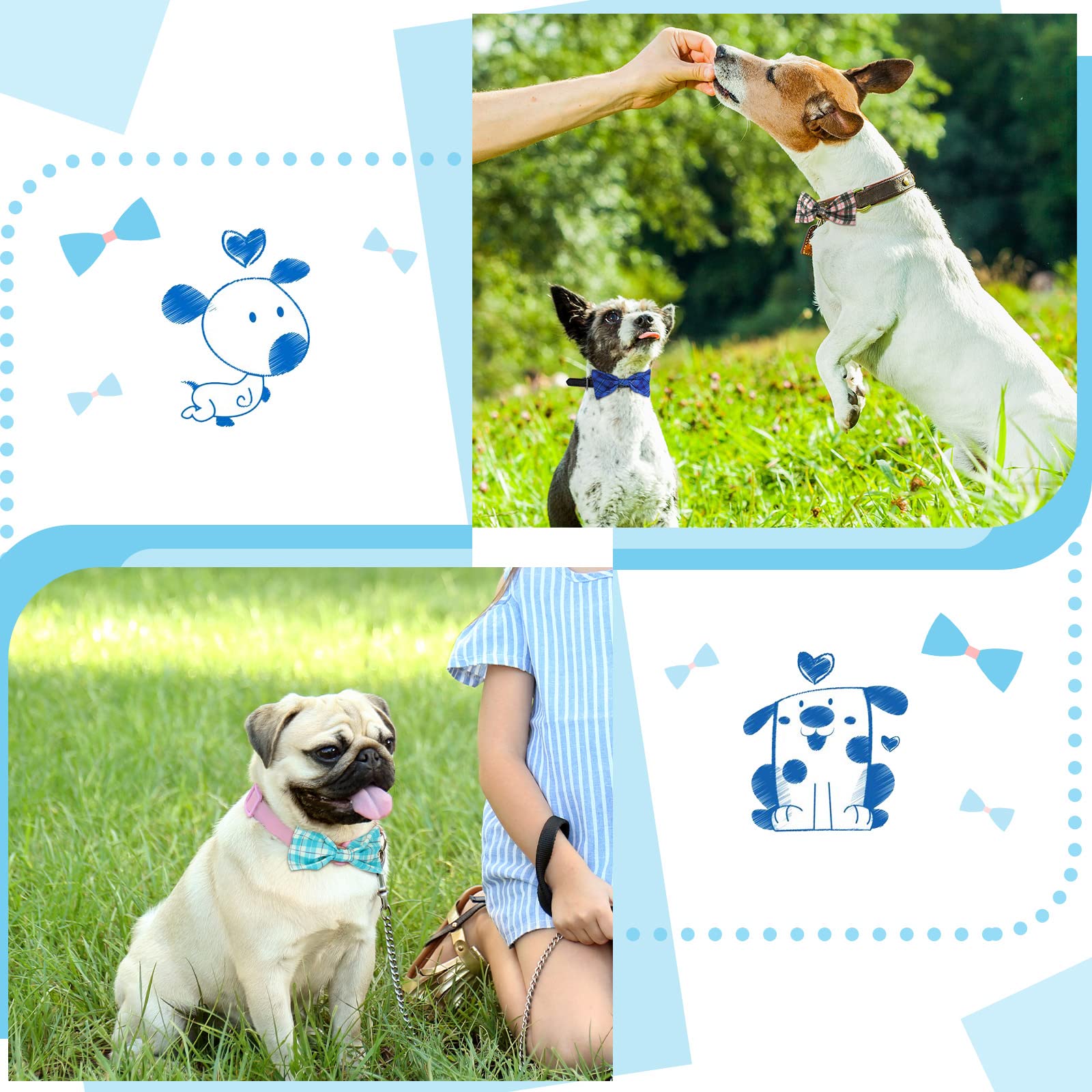 16 Pieces Dog Bow Ties Slide Hawaiian Styles Dog Collar Attachment Bows With Rubber Bands Dog Bow Ties For Large Dogs Spring Sum