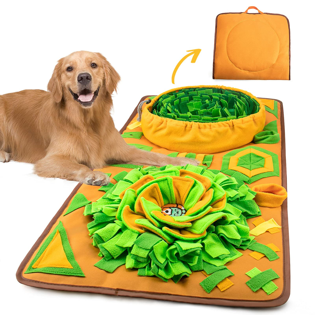 Awoof Snuffle Mat For Dogs, 34.6'' X 19.6'' Dog Feeding Mat, Sniff Mat Interactive Dog Puzzle Toys, Enrichment Nosework Feed Gam