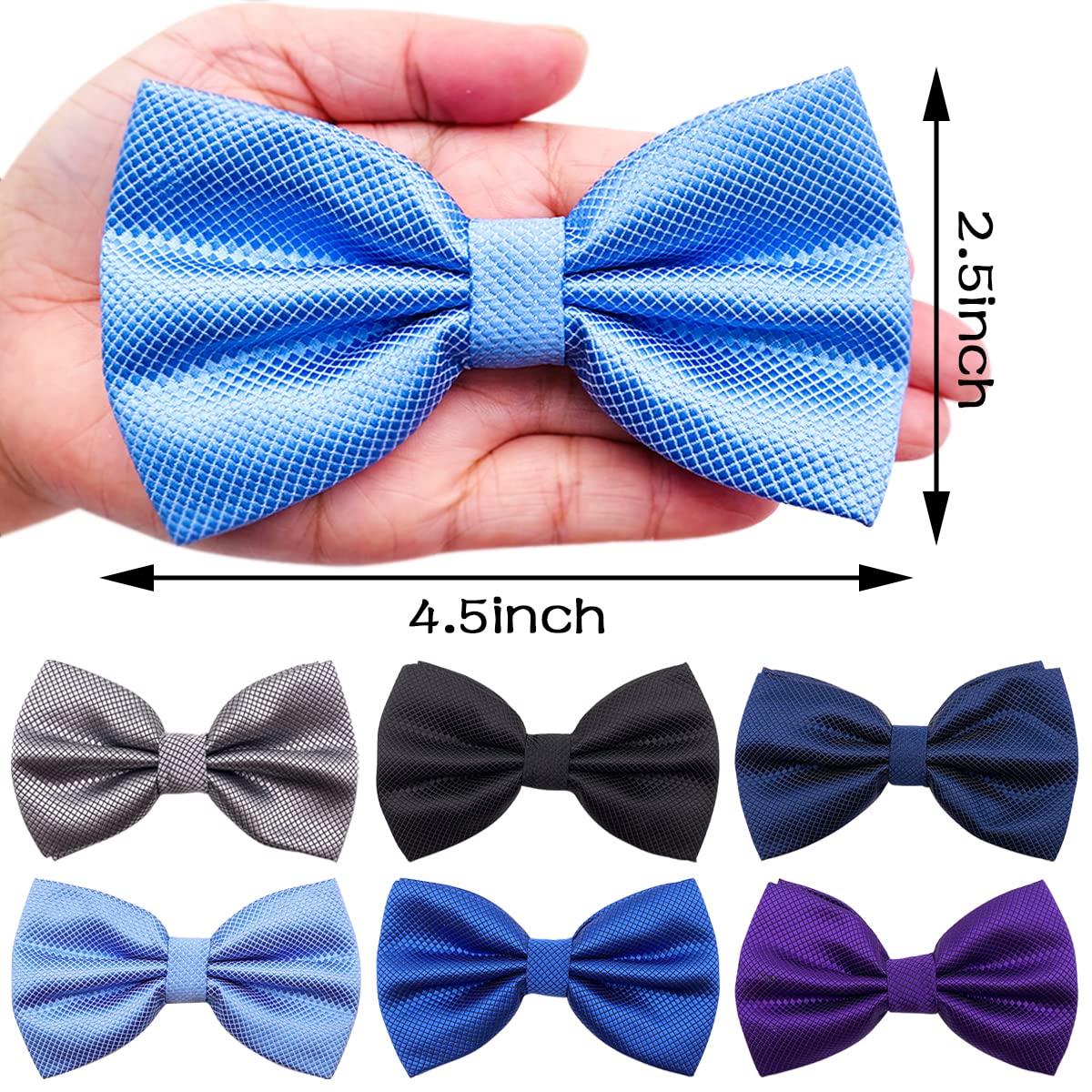 Pet Show 10Pcs 2.5”X4.5” Large Dogs Collar Attachment Bow Ties Embellishment Girls Boys Medium Dog Puppies Cats Collar Charms Accessories Bulk Slides Bowties For Birthday Wedding Parties