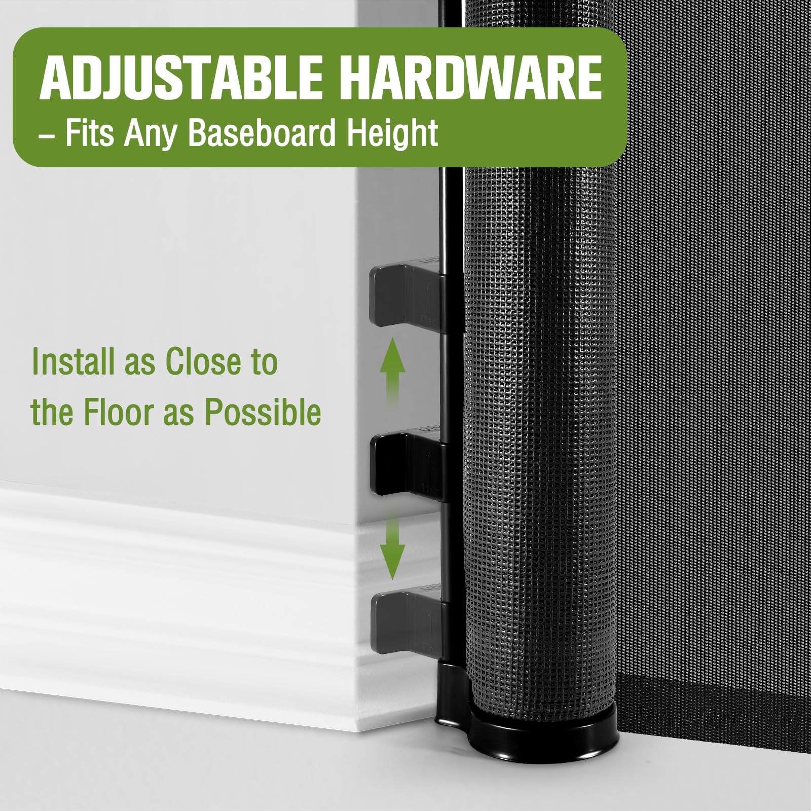 Baby Gate Extra Wide 65' Space Saving Retractable Mesh Gates For Kids Or Pets Movable Retractable Baby Gates Indoor Outdoor Retractable Gate Dog Gates For Doorways, Stairs, Black