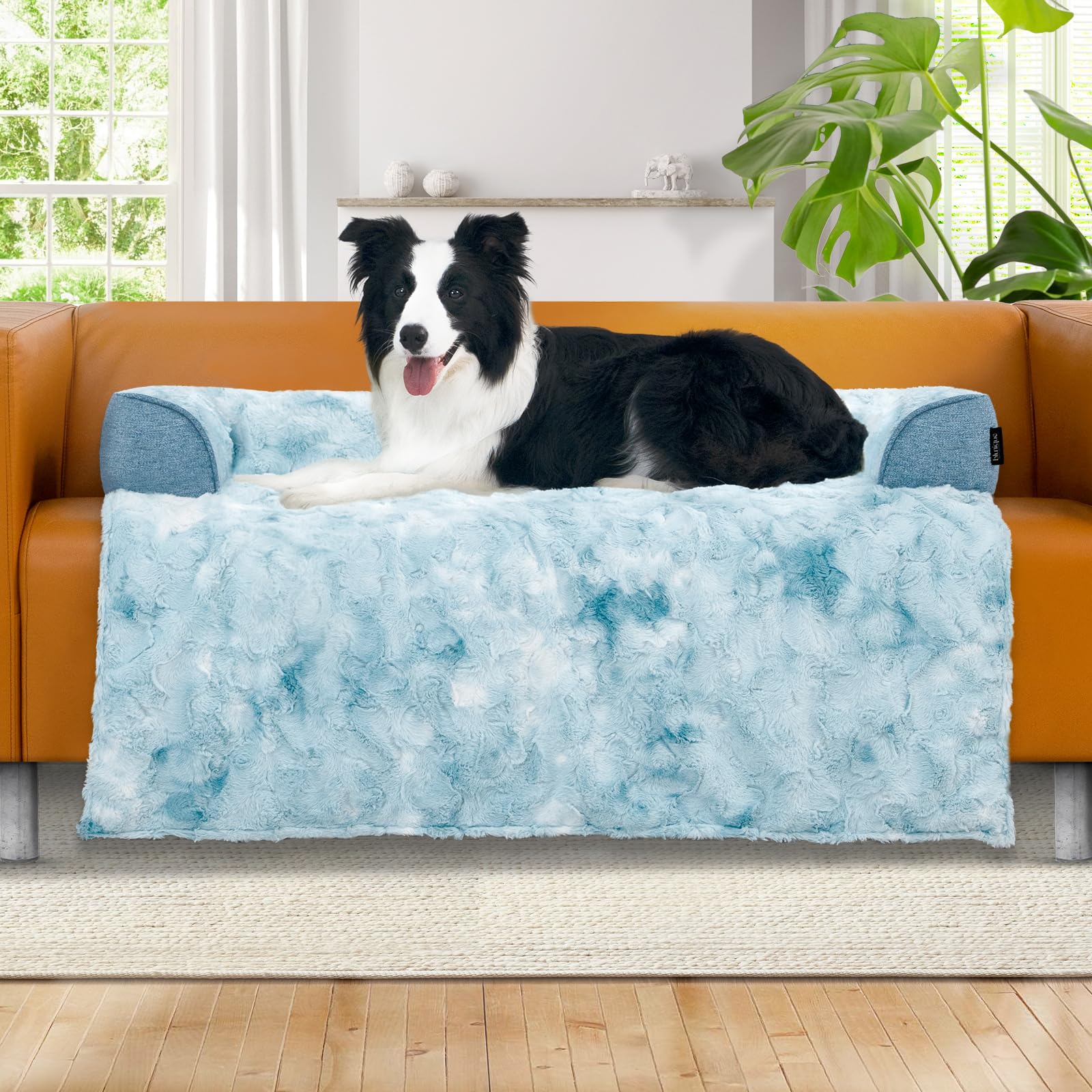 Blunique Calming Dog Couch Bed For Large Dog, 41 X 37 Inch Waterproof Memory Foam Dog Bed For Couch, Durable Fluffy Fuzzy Dog Be