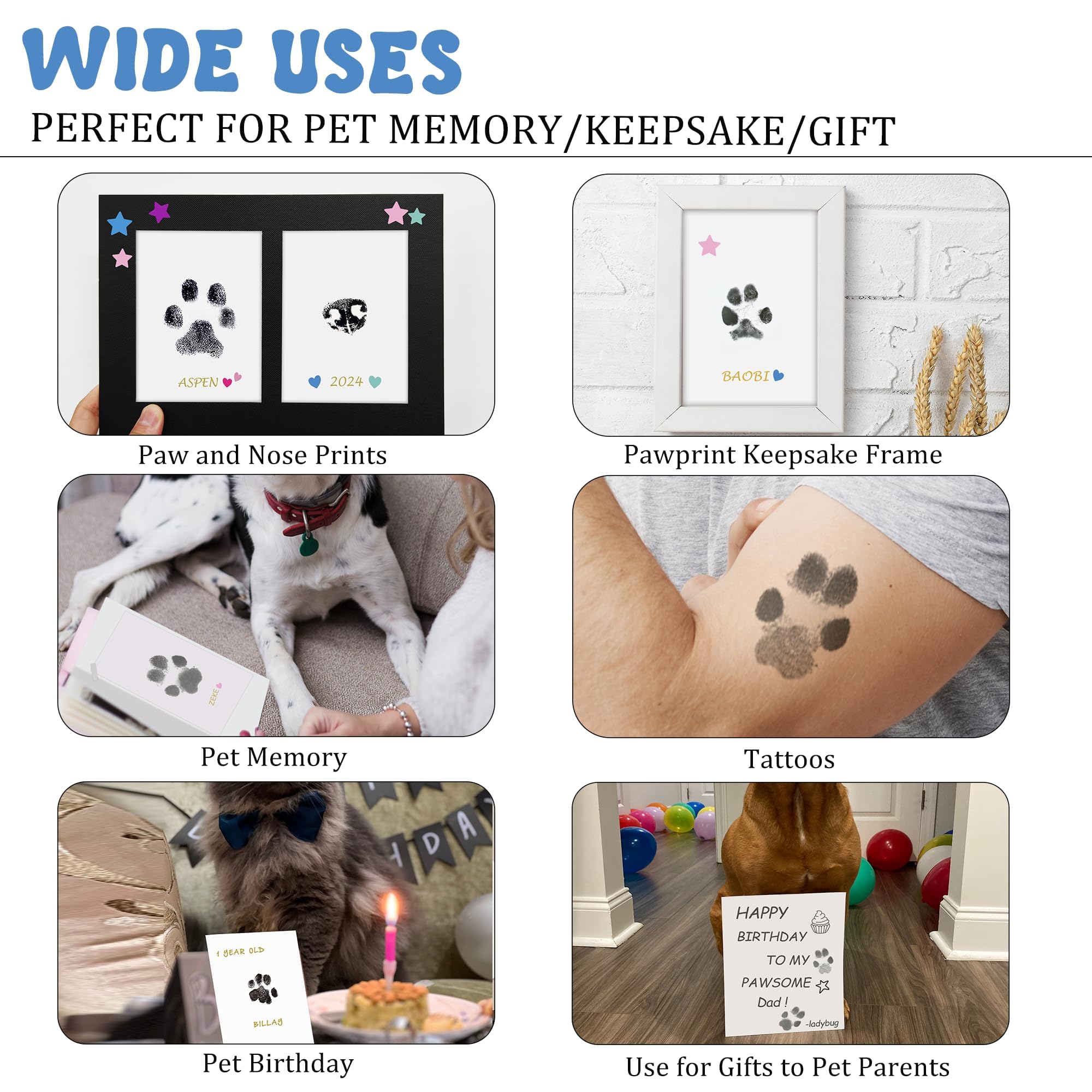 Mypawlets Inkless Paw Print Kit,Extra Large Pet Safe Clean Touch Ink Pad,Mess-Free Paw Print Stamp Pad For Dogs Cat,Dog Nose Pri