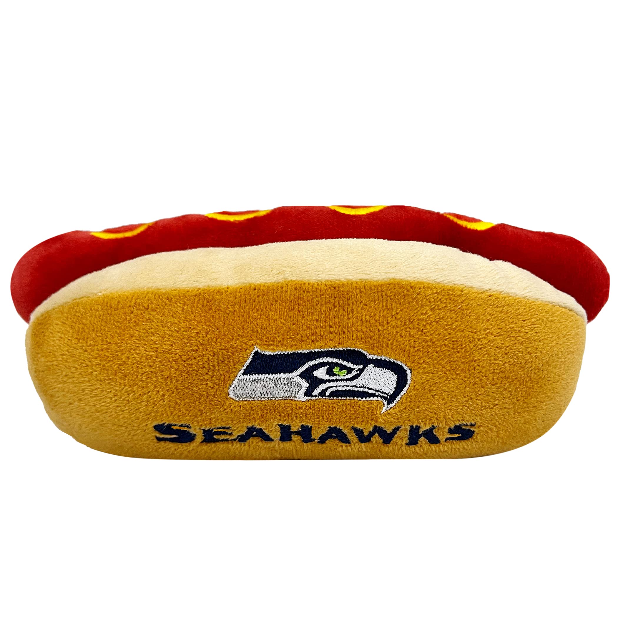 Pets First NFL Seattle Seahawks HOT Dog Plush Dog & CAT Squeak Toy - Cutest HOT-Dog Snack Plush Toy for Dogs & Cats with Inner S