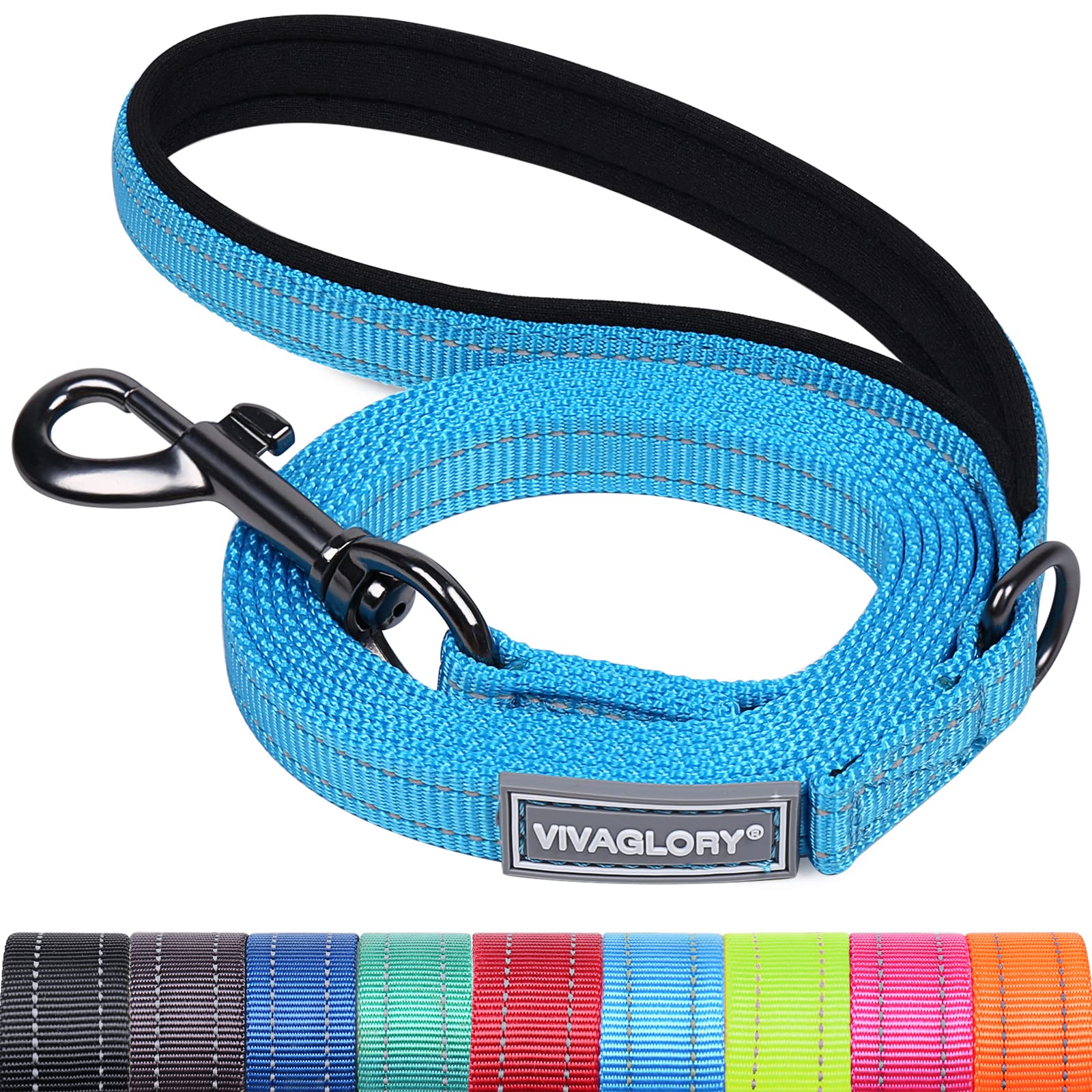Vivaglory Dog Leash, Dog Training Leashes With Comfortable Neoprene Padded Handle, Heavy Duty Walking Leash For Small & Medium Dogs